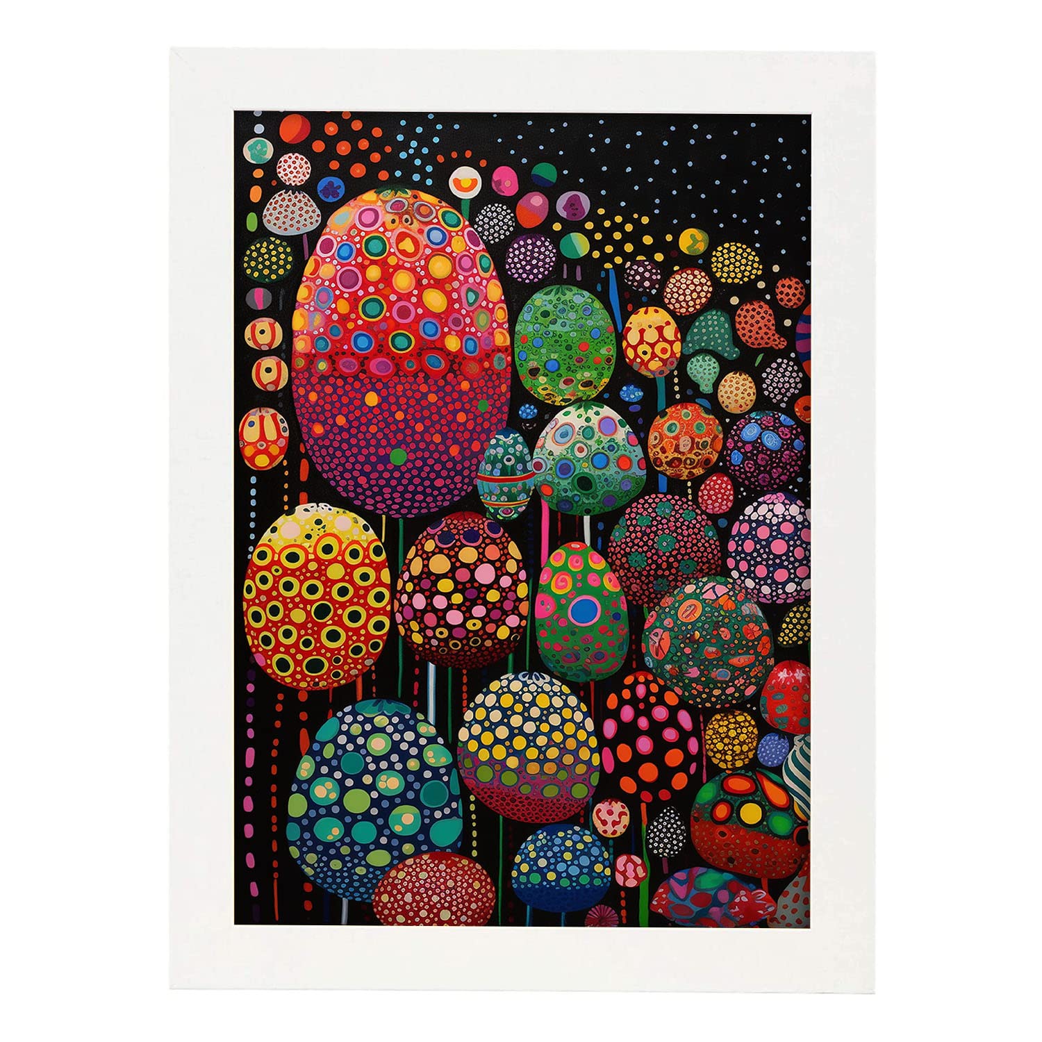 Nacnic White Frame Yayoi Kusama Poster In High Resolution 8K A3