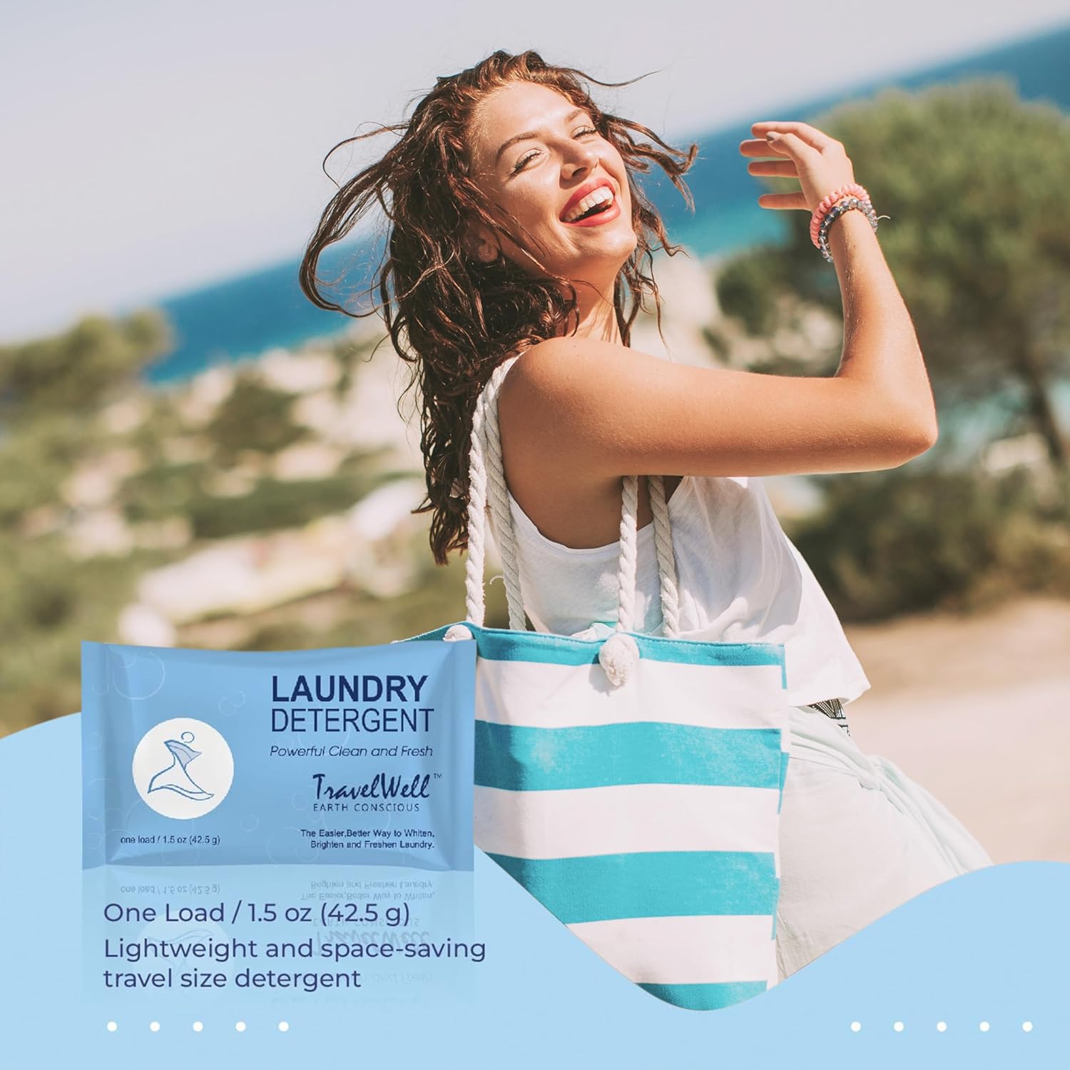 Travel Well Laundry Detergent Powder Packets - TSA-Approved Hotel & Bulk Laundry Detergent Pack - Individually Packaged Paraben-Free Stain Remover Packets - Pack of 100, 1.5 Oz - Image 6