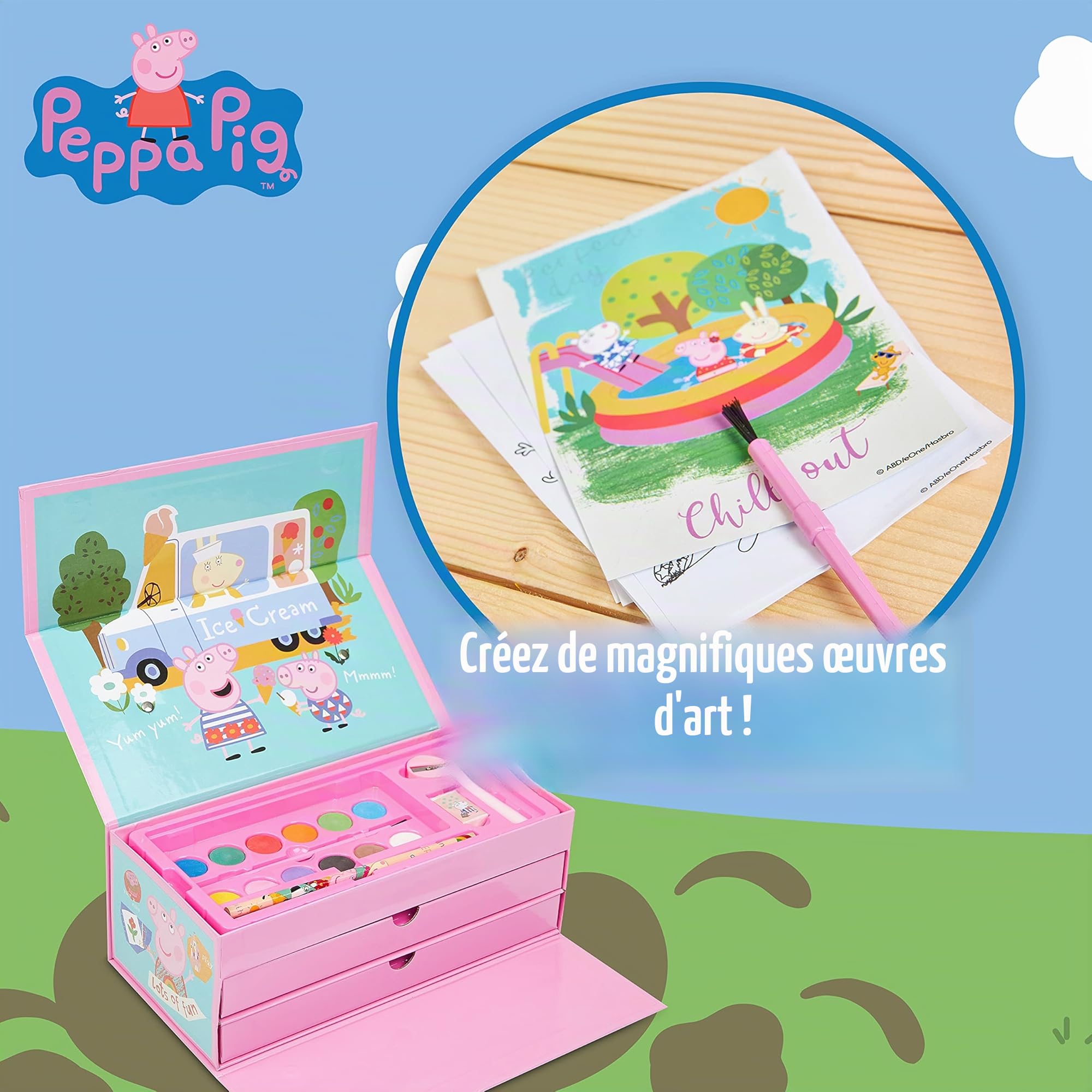 Peppa Pig Coloriage Enfant, Malette Dessin Enfant, Crayons de Couleur, Feutres Coloriage & Peinture