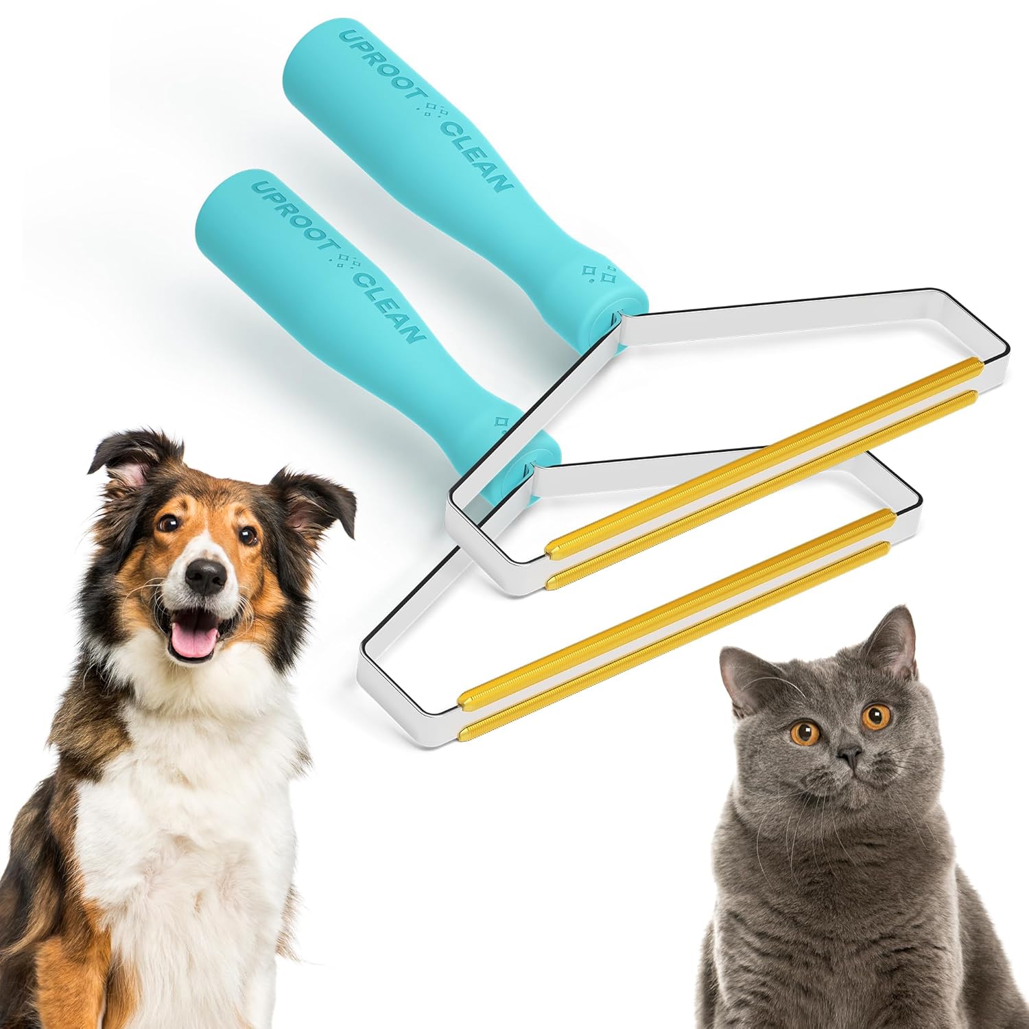 Uproot Cleaner Pro Pet Hair Removal Tool -2 Pack-Special Dog Hair Remover Multi Fabric Edge and Carpet Rake