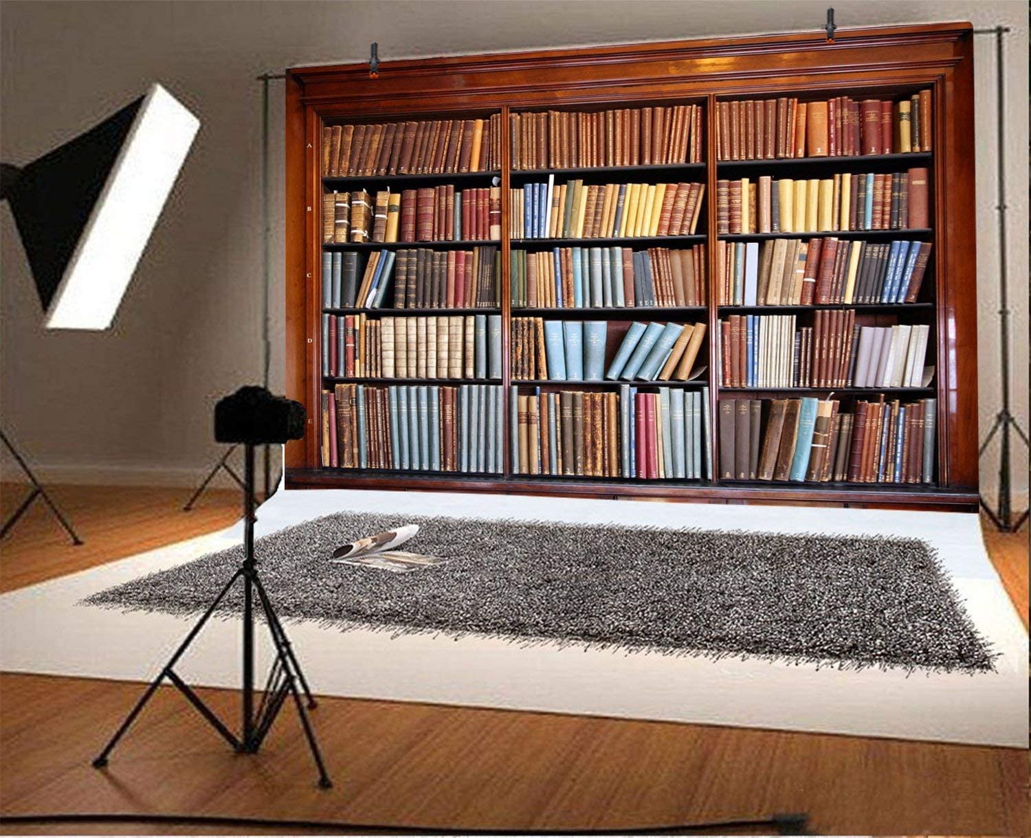 Toile De Fond Photographie 3x2m Bibliothèque Étagère En Bois - Vinyle HD Pour Studio