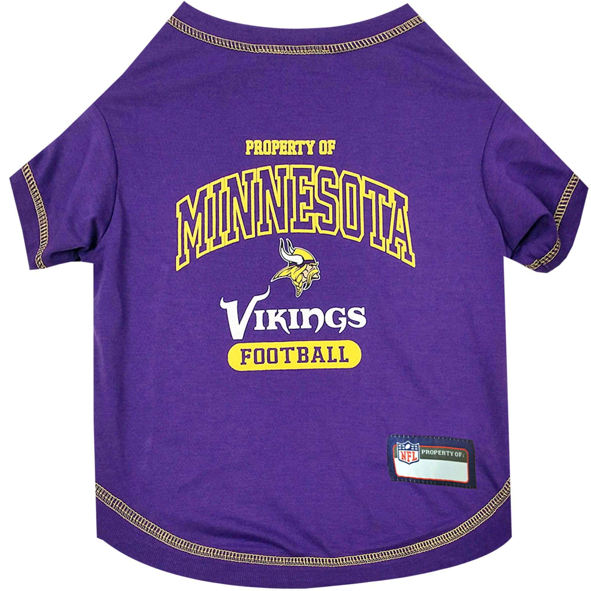NFL Minnesota Vikings Dog T-Shirt for Pets, Size Medium. Officially Licensed Pet Shirt with Team Logo, Soft Stretchable Comfort Fit Apparel for Dogs &