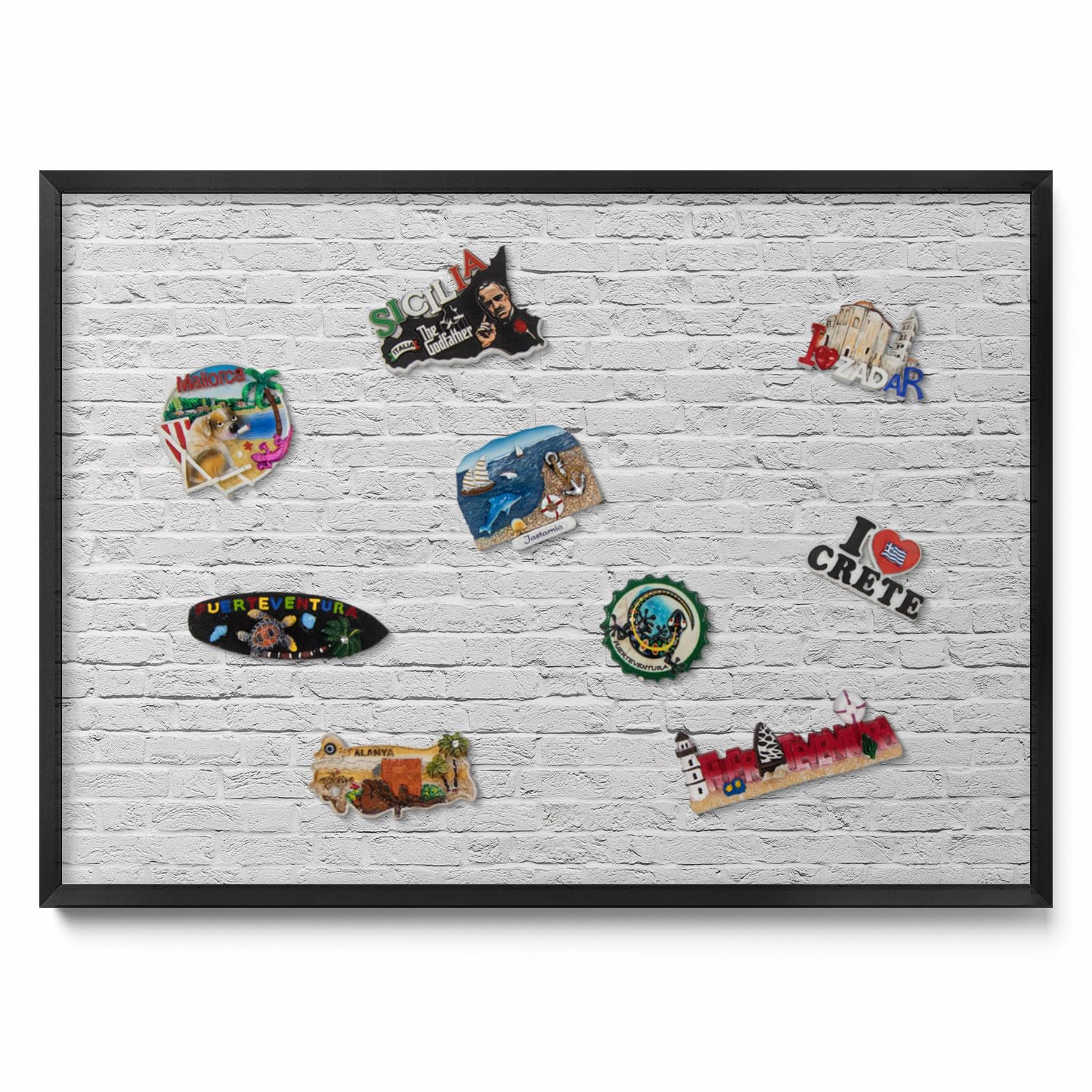 Tulup Bacheca Magnetica 70x50 cm – Design – Decorazione da Parete – – Accessorio d’Arredo per Interni – Scrivania Creativa – Mood Board –Ziegelwand Lichtwand