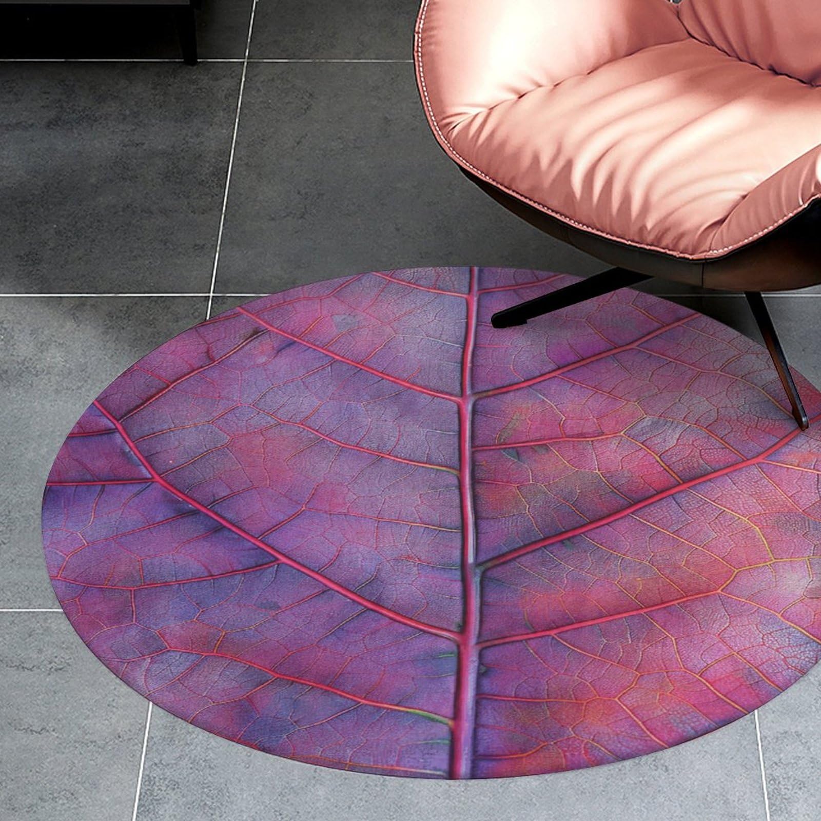 Tapis circulaire pour salle de bain anti-glisse et facile à laver