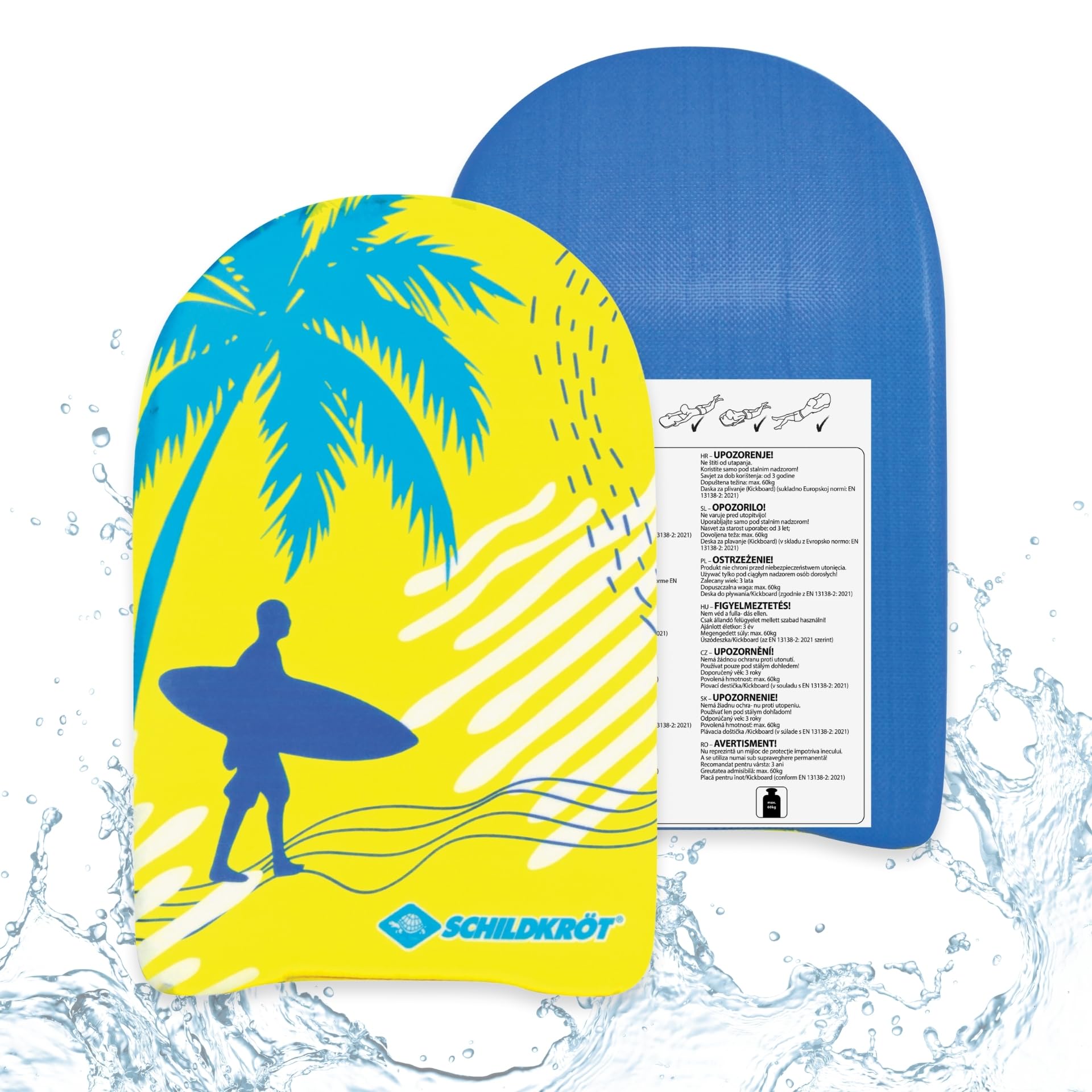 Schildkröt Bodyboard S, with Nylon Coating and EPS Foam Core, 49 x 32 cm, Maximum Weight: 60 kg, 970322