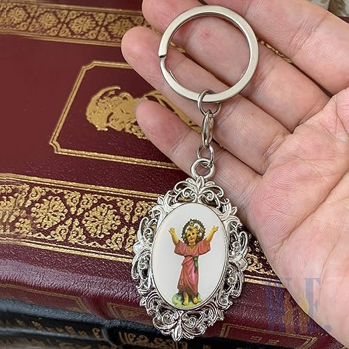 Miniatura 3 de 12 llaveros de metal personalizados para niño divino Jesús – Grabado Metal Bautismo Favor/Presentación de 3 años/Recuerdos de Bautizo/Divino Nino