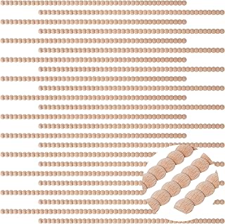 24 Pcs Decorative Beaded Wood Trim Half Round – Unfinished Wooden Molding Sticks for DIY Wall, Cabinet, Shelf, Door & Furniture Decoration (11mm)