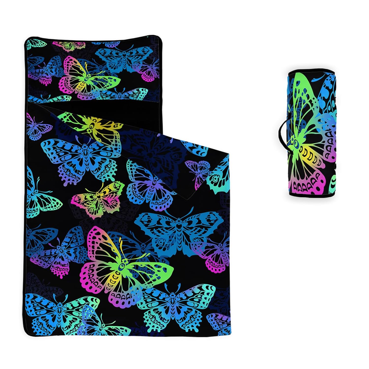 Axolotl Cute Butterfly Toddler Nap Mat Set with Removable Pillow