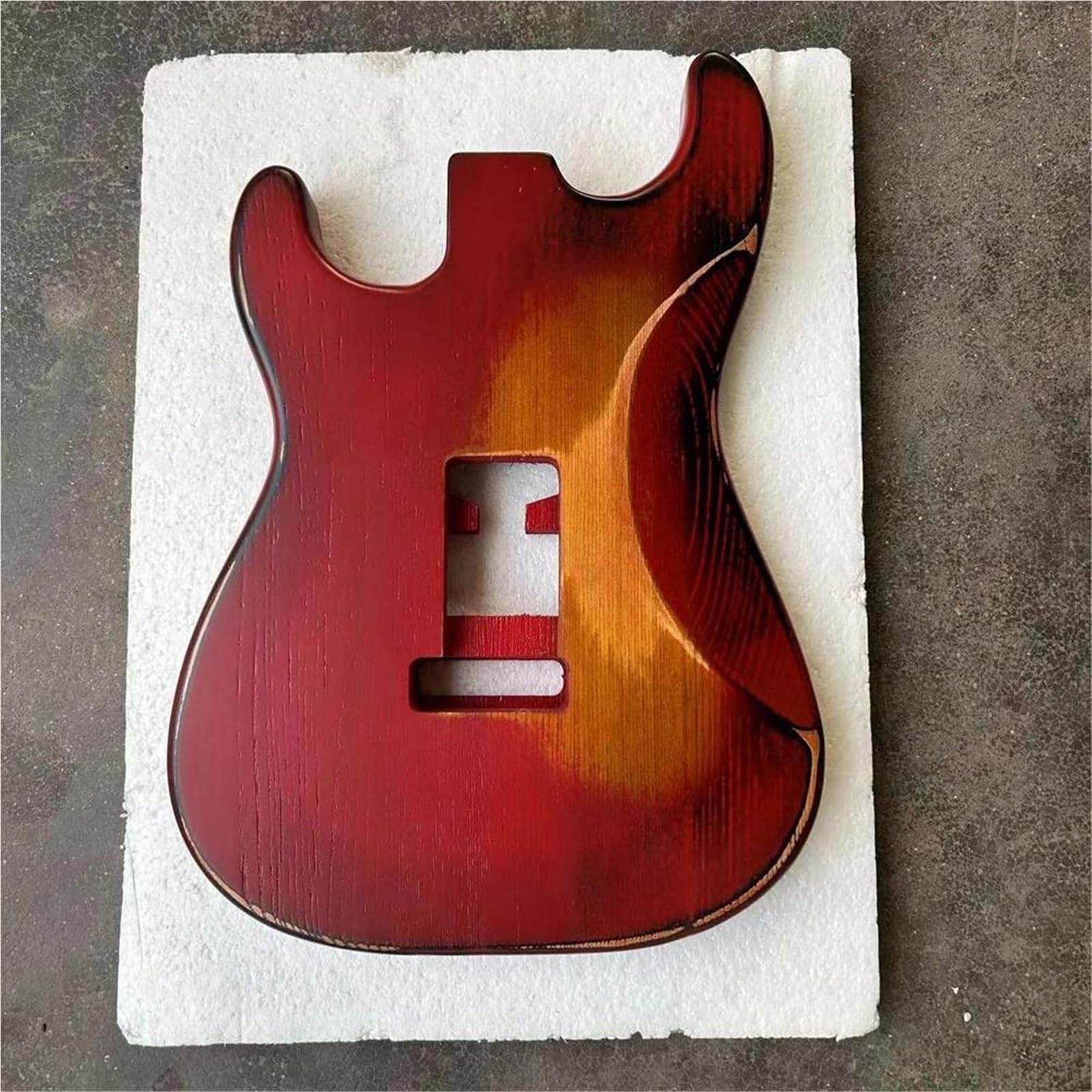 Unfinished Guitar Body Heavy Relic Vintage Body Kit For ST Electric Guitar(Red)