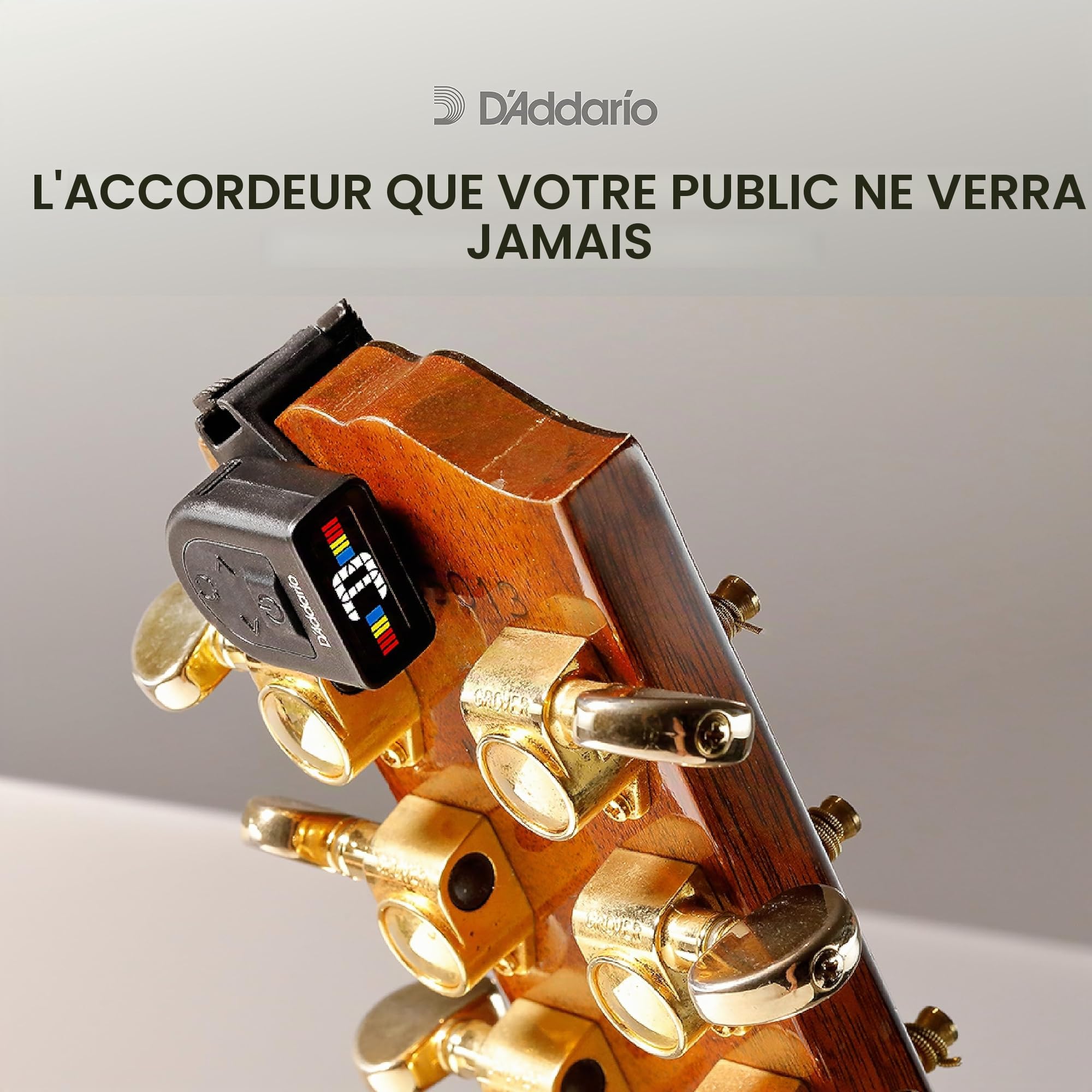 D'addario Accordeur de Guitare | PW-CT-12 | NS Mini Headstock Accordeur chromatique à pince Noir