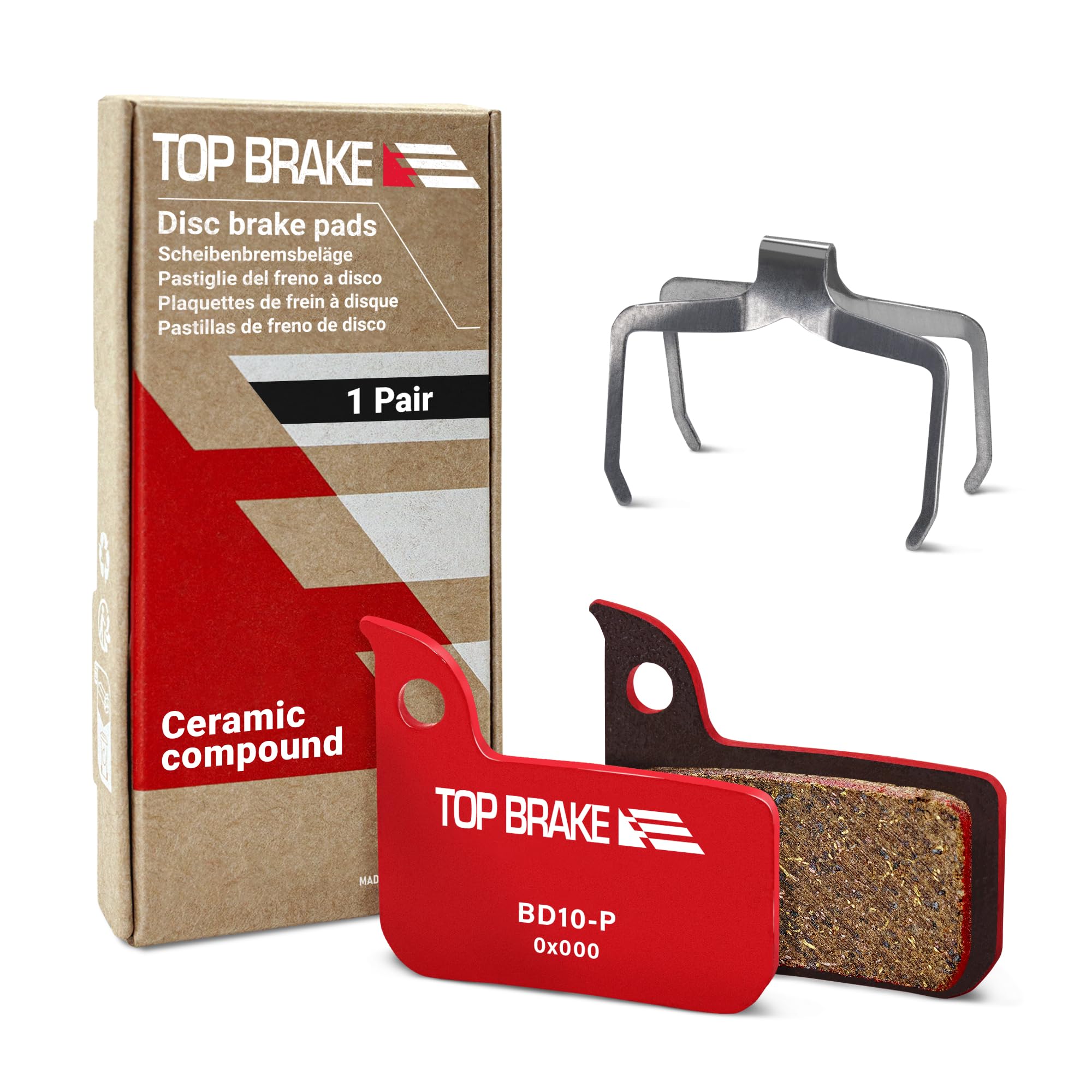 Top Brake Klocki hamulcowe tarczowe do AVID SRAM Level TLM/Ultimate, Force 22/1, Red eTap HRD, Rival 1 / Rival 22, S700 B1, S900 HRD (Performance - czerwony)