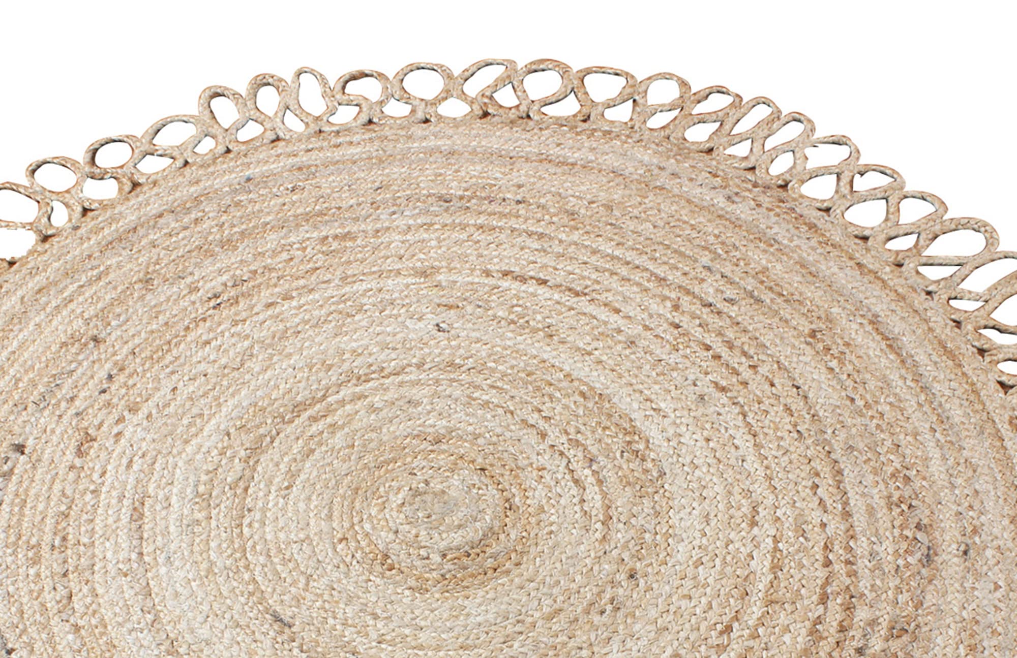 Rund Jute Teppich Handgemacht Jute Fläche Teppich Outdoor Fußmatten Bodenteppich Geflochten Kelim Jute Teppich Küche Wohnzimmer Teppich Gewebt 150 x 150 cm (5 x 5 Fuß im Quadrat)