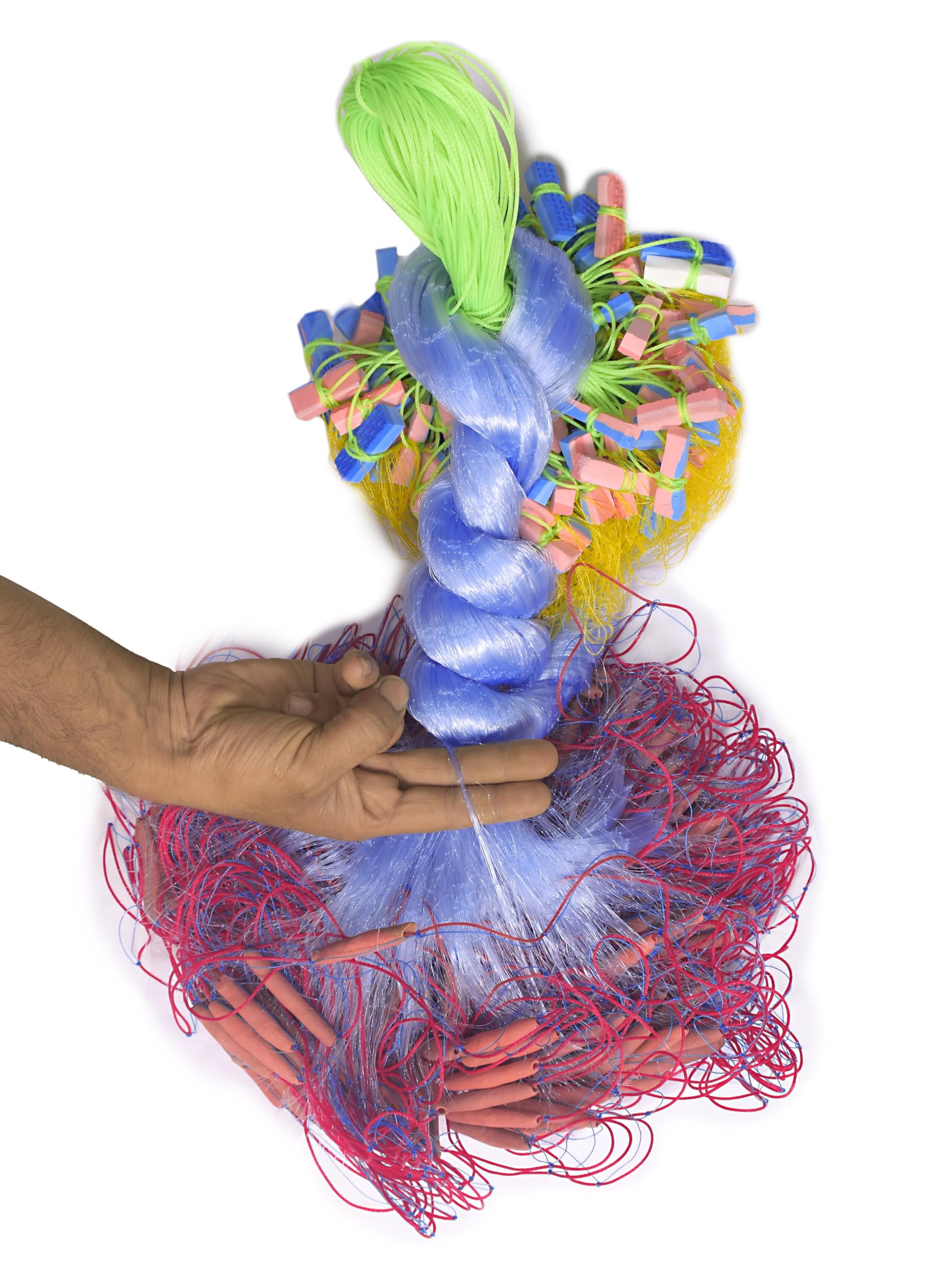 Barsha 45mm Gill Net – 2 Finger Mesh Kathi Jaal for Freshwater & River Fishing