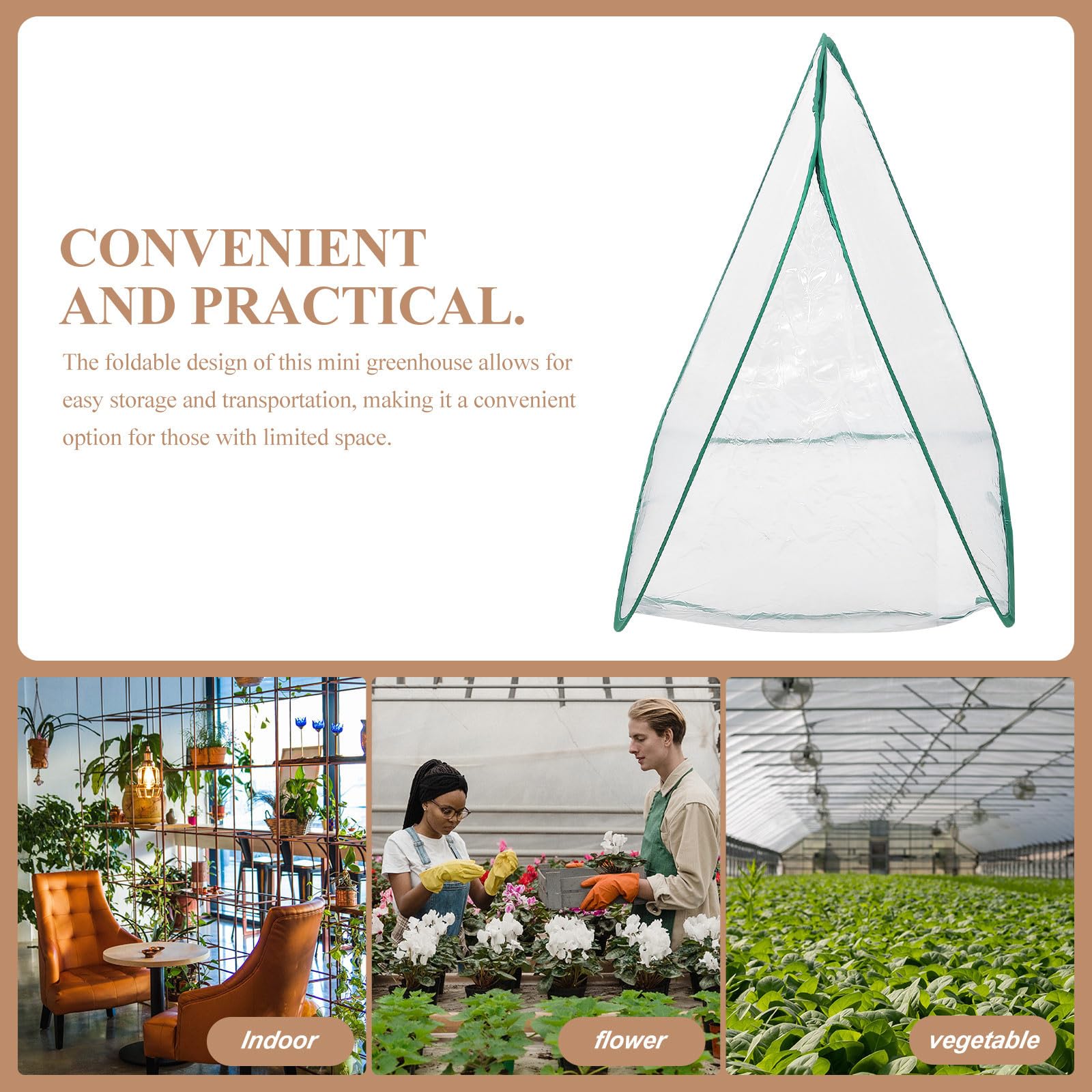 Mini PVC para Invernadero Jardín Triangular de Plegable y Balcón