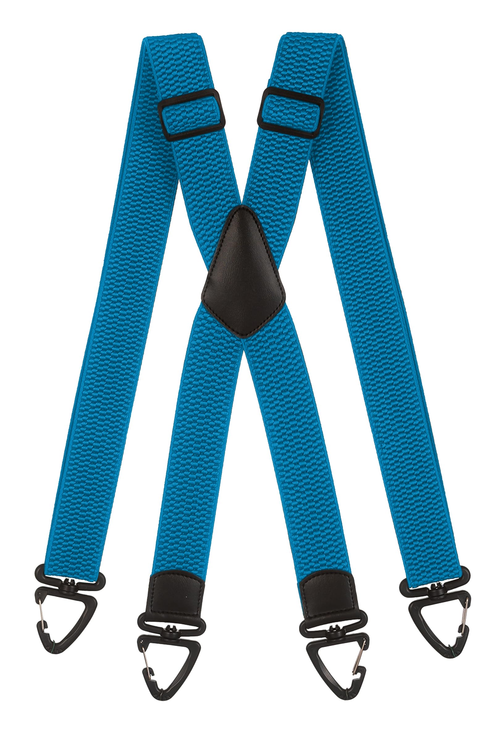 Olata Heavy Duty X-Shape Braces/Suspenders with Plastic Carabiner Clips - 4cm. Turquoise