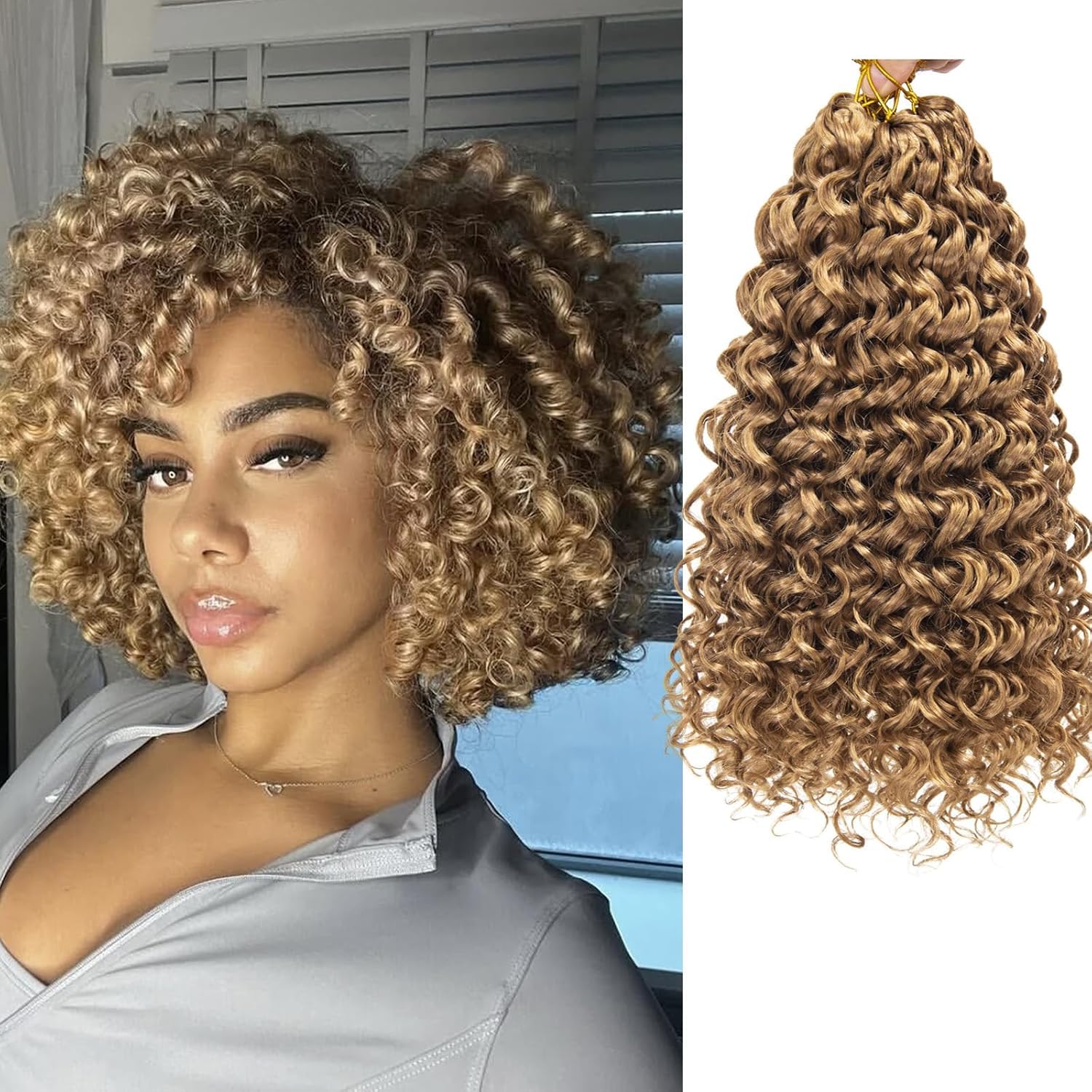 8 Packs Curly Crochet Hair GoGo Curl Crochet hair for Women Deep Wave Braiding hair,Synthetic Bohemian Crochet Braid Water Wave Crochet hair