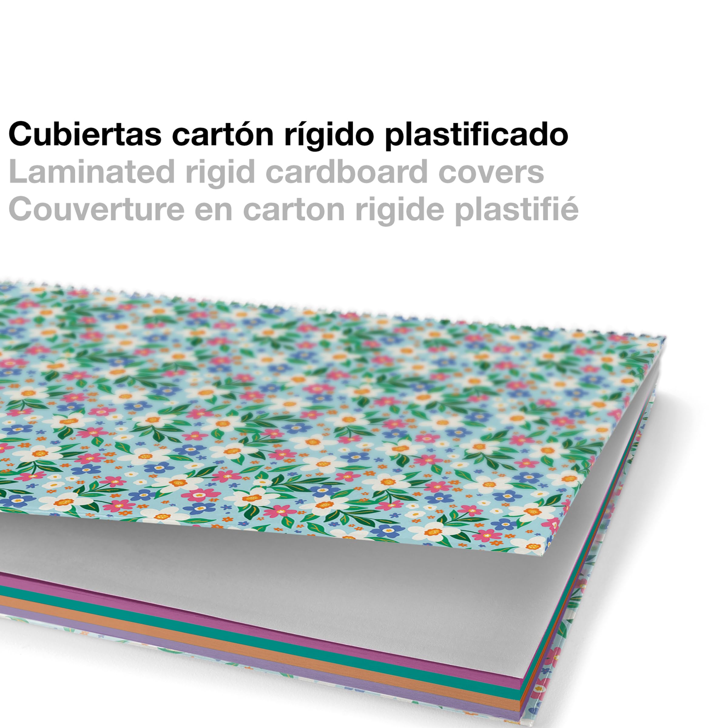 Miquelrius - Cahier A6 petits carreaux 5 mm, 120 feuilles microperforées 4 couleurs multi-matières, papier opaque 70 g/m², couverture carton extra rigide, spirale, Sans perforations, Sweet Soul - 5