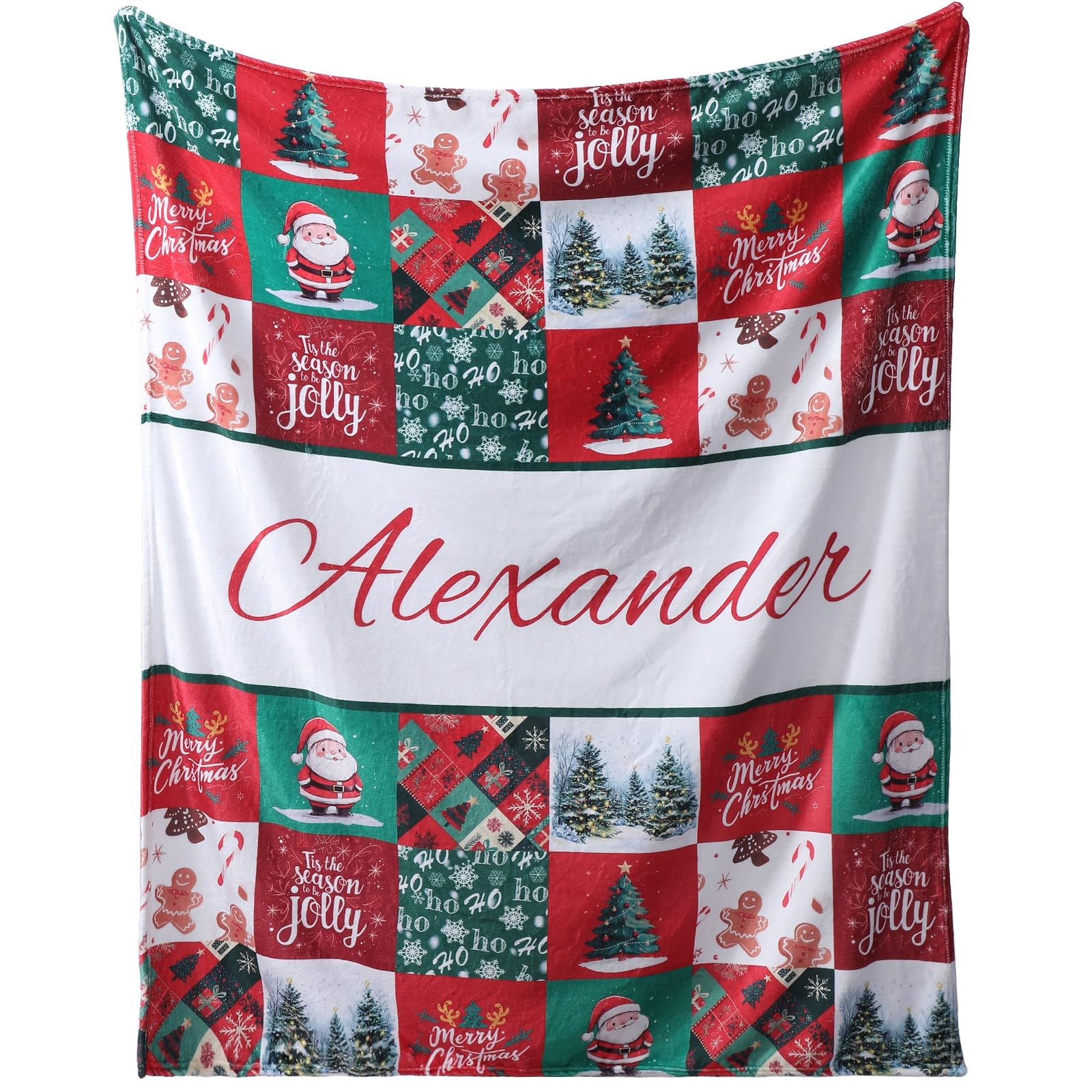Urijk Personalised Baby Blankets - Customised Christamas Throws for Kids & Adults, Soft Flannel for Baby Shower & Birthday (D)