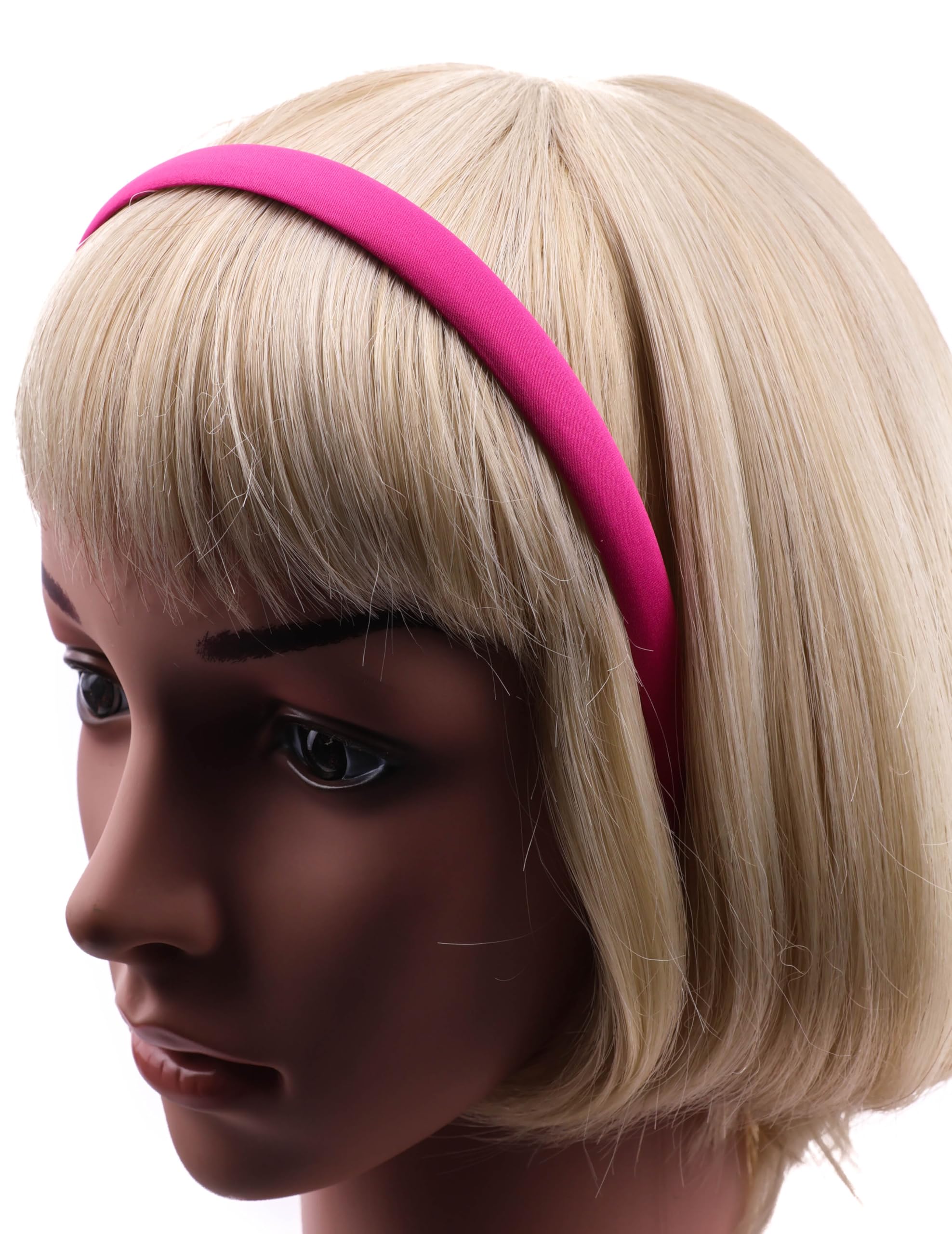 Mytoptrendz 2 PK Luxury Headbands Slim Alice Band Hair Band Plain Narrow Hairbands with Non-Slip Grip for Women Girls Classy Elegant Accessory (Fuchsia - Image 4