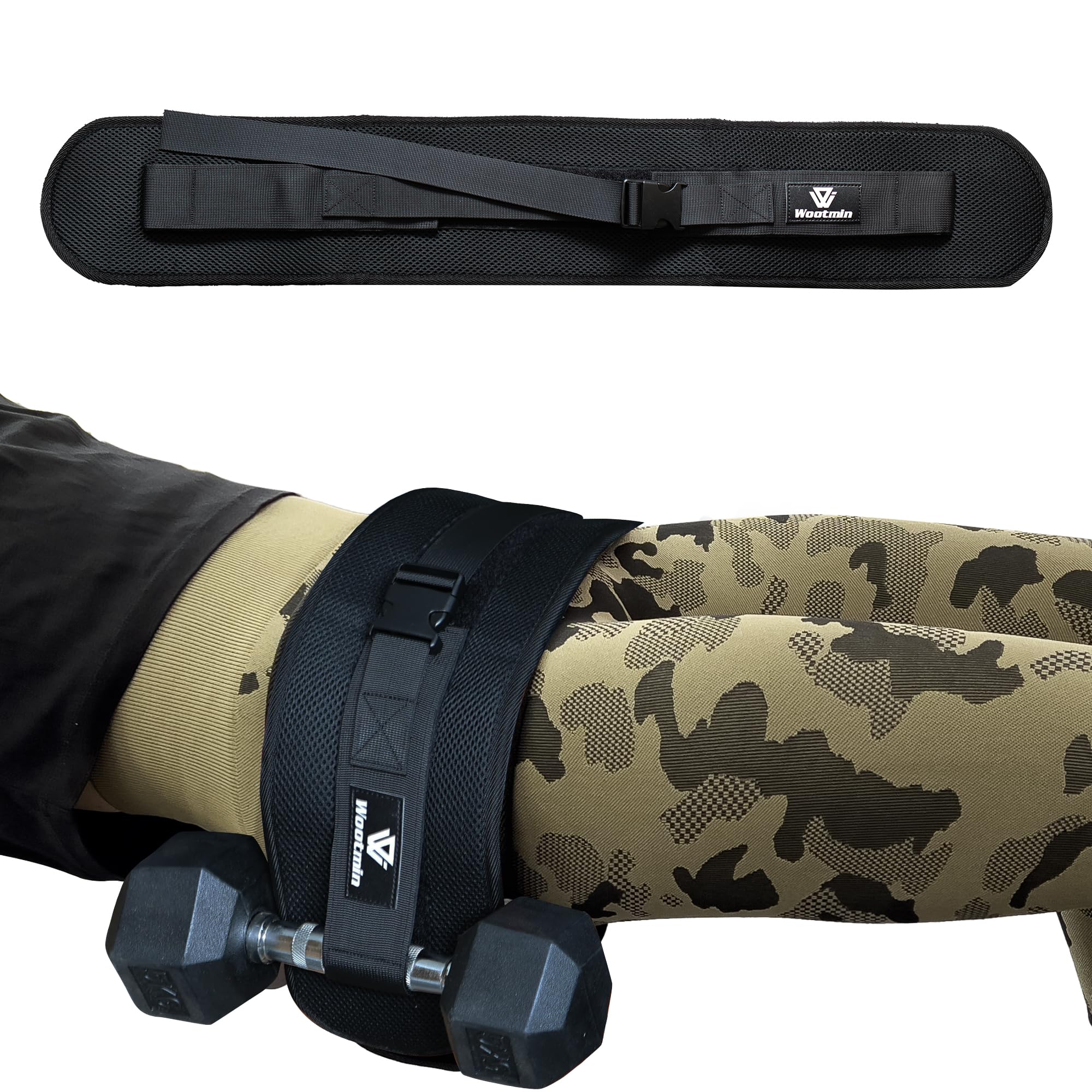 Hip Thrust Belt for Dumbbells - Fully Upgraded, More Comfortable With Wider and Longer Anti-Slip Pads for Home Gym