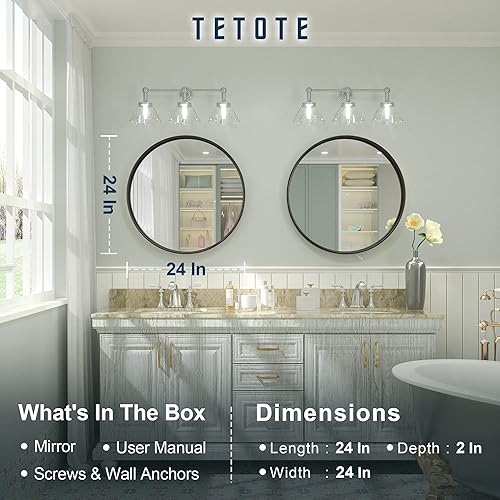 Miniatura 114 de TETOTE Espejo de 60 x 36 pulgadas para baño, espejo de tocador dorado de latón cepillado, espejo de pared grande rectangular con marco de metal Oro