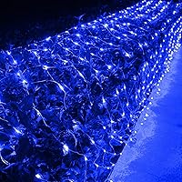Vista 9 de Joomer - Luces navideñas de red, de 12 x 5 pies, 360 ledes, conectables e impermeables, con 8 modos y temporizador, para exterior, Navidad