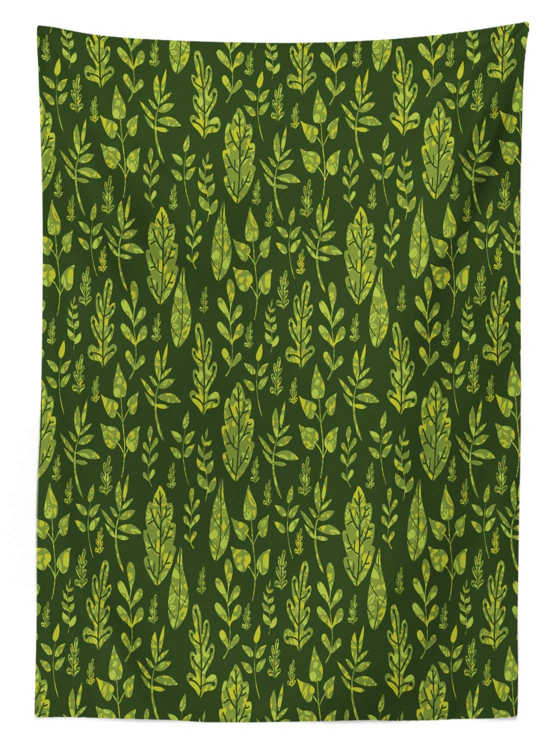 ABAKUHAUS Tovaglia Rettangolare Con Foglie Verdi – 140x200 Cm, In Poliestere, Impermeabile E Antimacchia, Per Sala Da Pranzo E Cucina