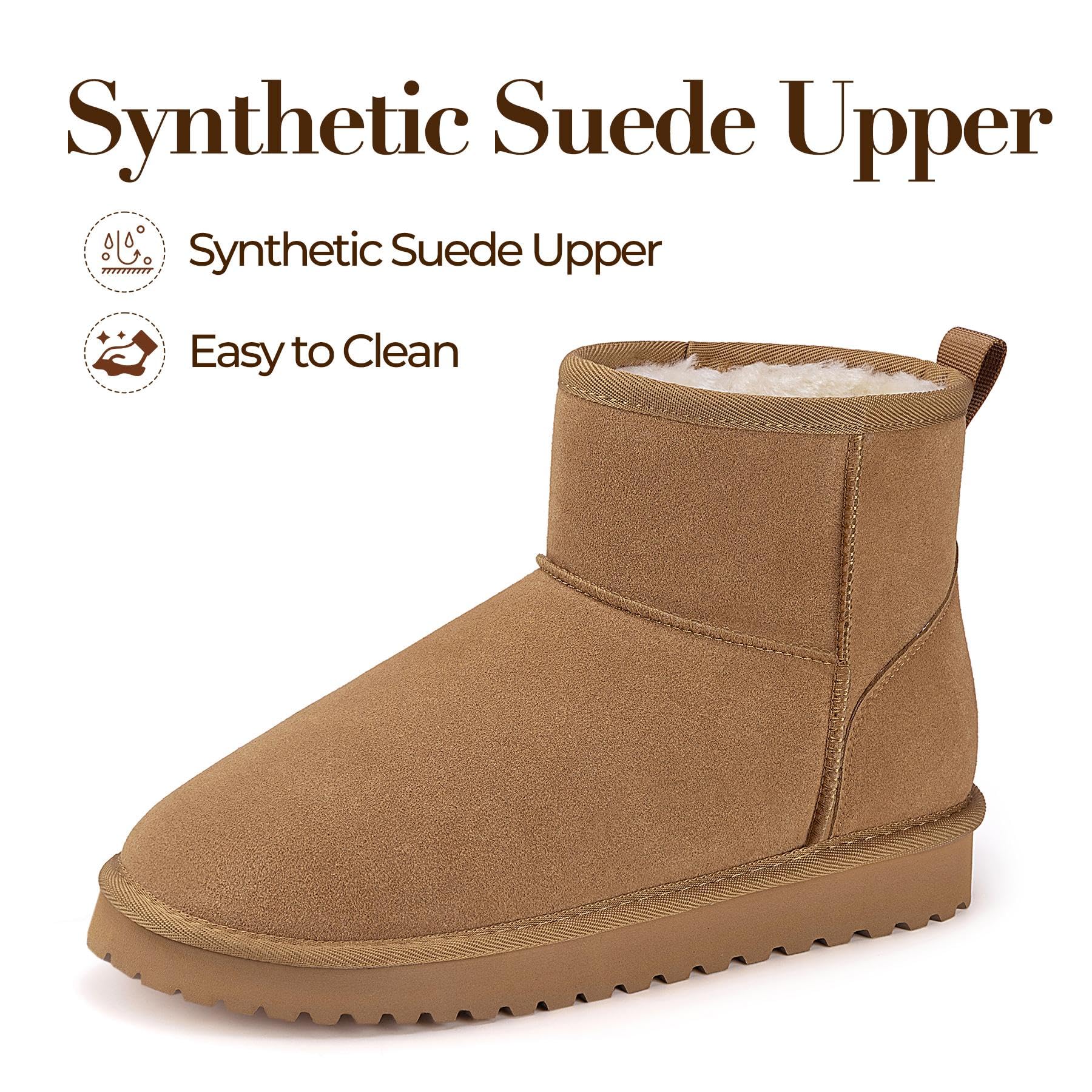 Mishansha Bottes de Neige Courtes Femme Fourrées 36-42 EU | Chaussures d'Hiver, Chaudes, Antidérapantes, Maison et Extérieur, Trajets Quotidiens