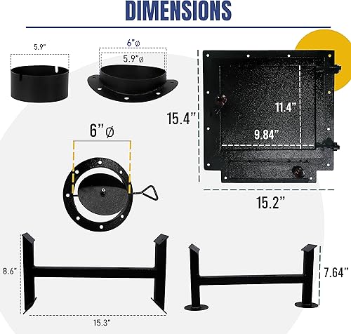 Miniatura 3 de Kit de estufa de leña con kit adaptador, perfecto para tambores de 30 a 55 galones, kit adaptador de estufa de doble barril, equipo de campamento,