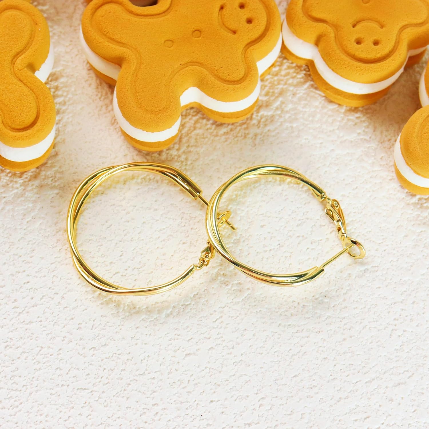 ToHeart Gold Hoop Earrings for Women Gold Plated Twist Hoop Earrings - Image 3