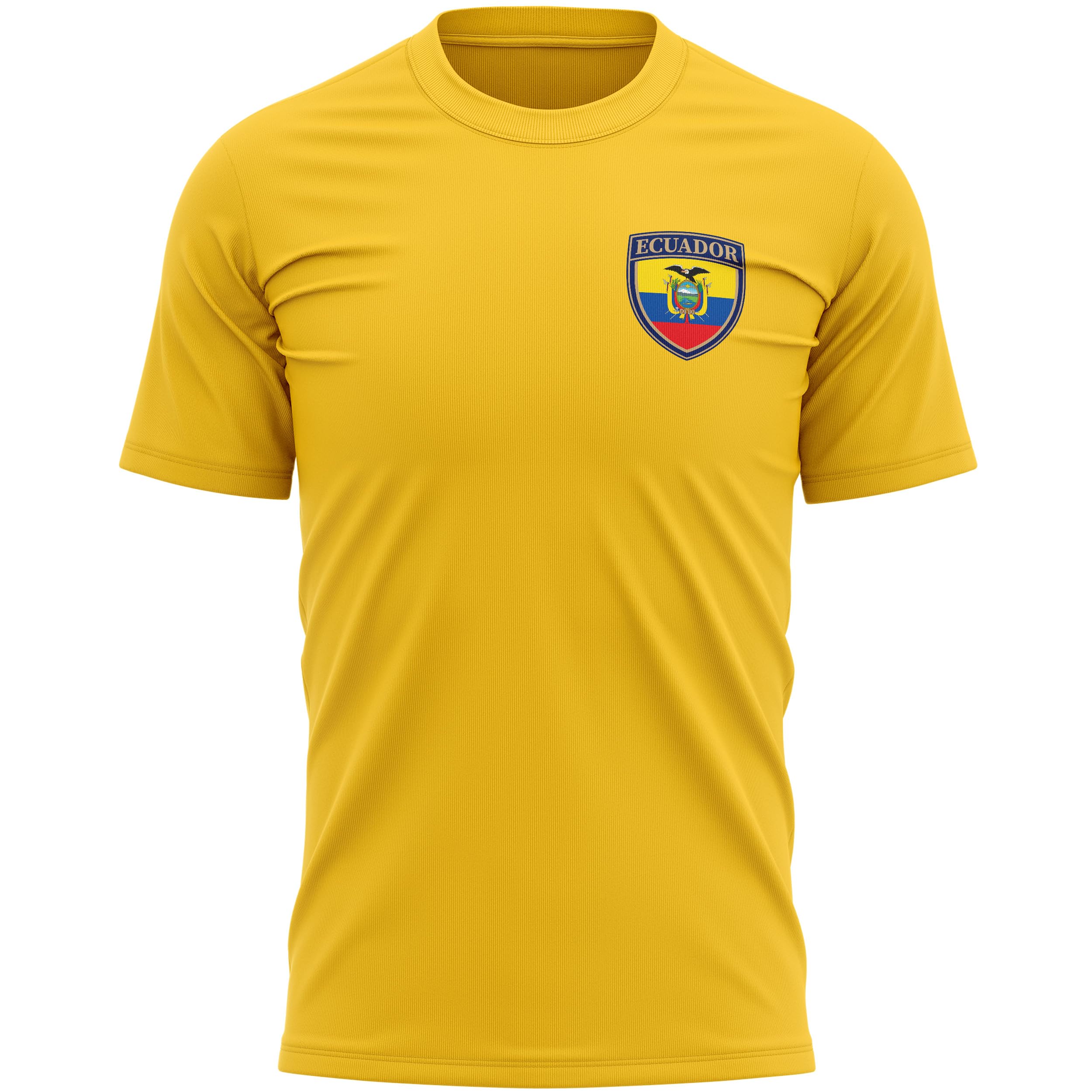Ecuador Mens T Shirt - Retro Badge Pocket Tee Football Fan Tshirt World Supporter, M, Yellow