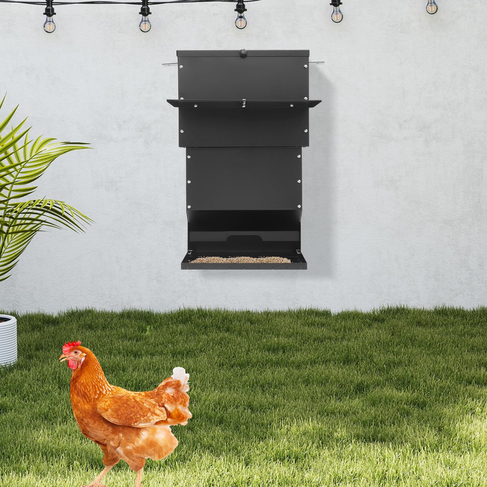 27 kg de alimentación de ciervos, máquina de alimentación para colgar, alimentador automático con tapa para la alimentación de perros grandes, gatos, vacas, ovejas y ciervos.