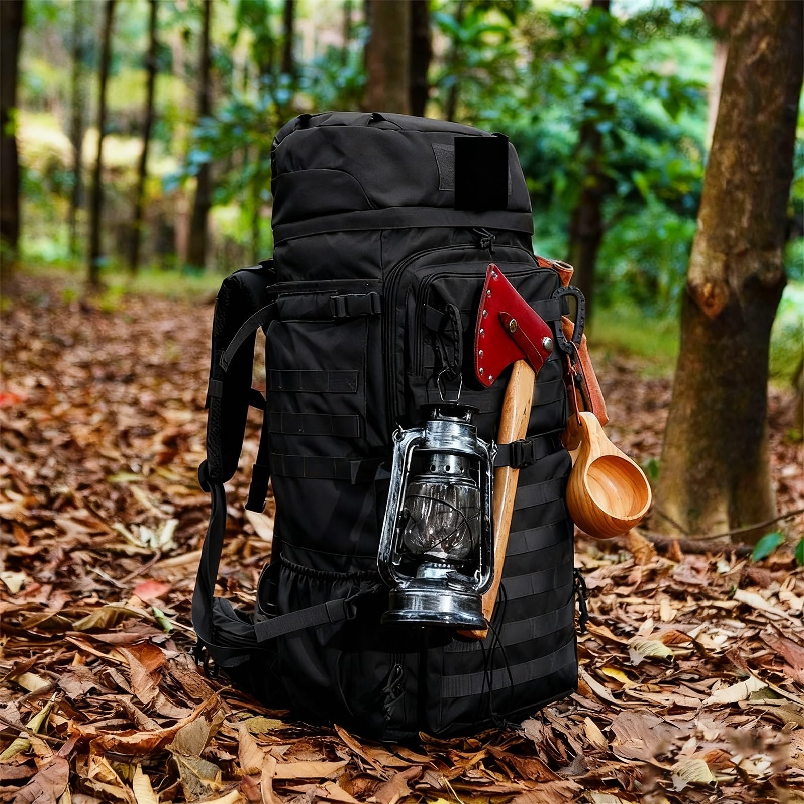 Mochila Táctica 75 L Mochila Militar Grande Mochila con Funda Lluvia Sistema MOLLE | Unisex para Acampar Senderismo Montañismo Excursionismo Desplazamientos Diarios Pesca Caza