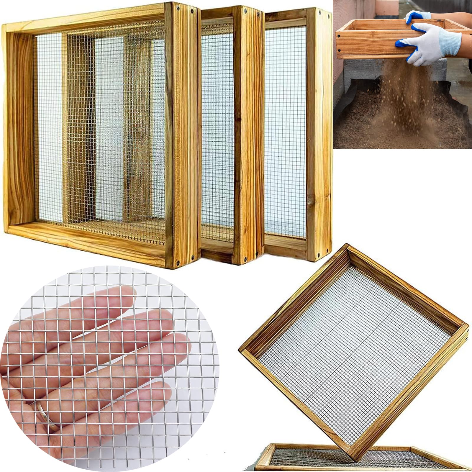 Setaccio per Terreno da Giardino Multifunzionale Palmare 50x44