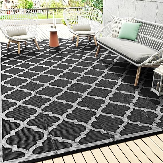 Outdoor Rug Carpet Backyard Mats 6x9 ftWaterproof Patio Rug Reversible Portable RV Camping Rug