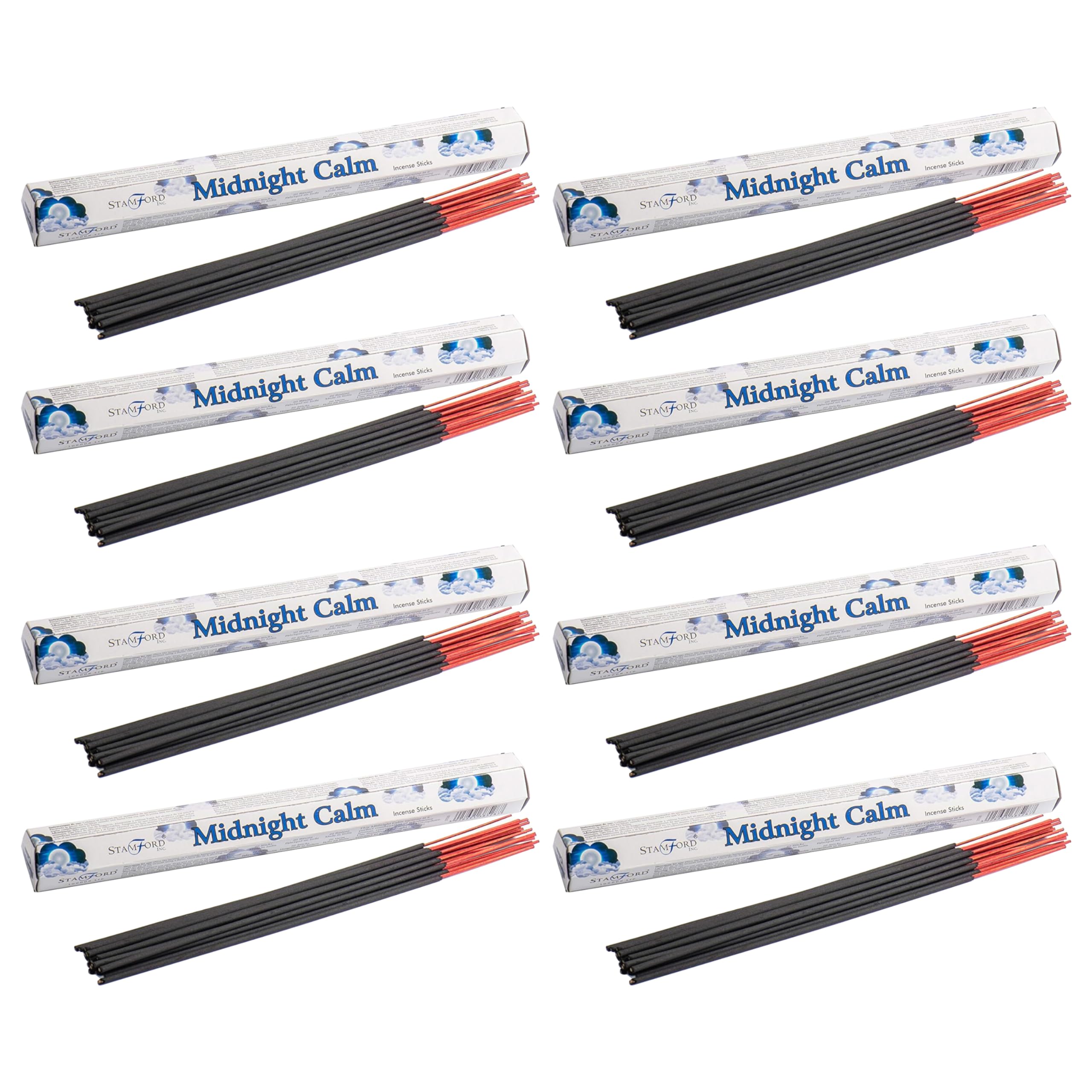 JMS we create smile - (8 Packs) Midnight Calm Incense Sticks For Meditation, Yoga, Healing, Aromatherapy, Relaxation, Spirituality