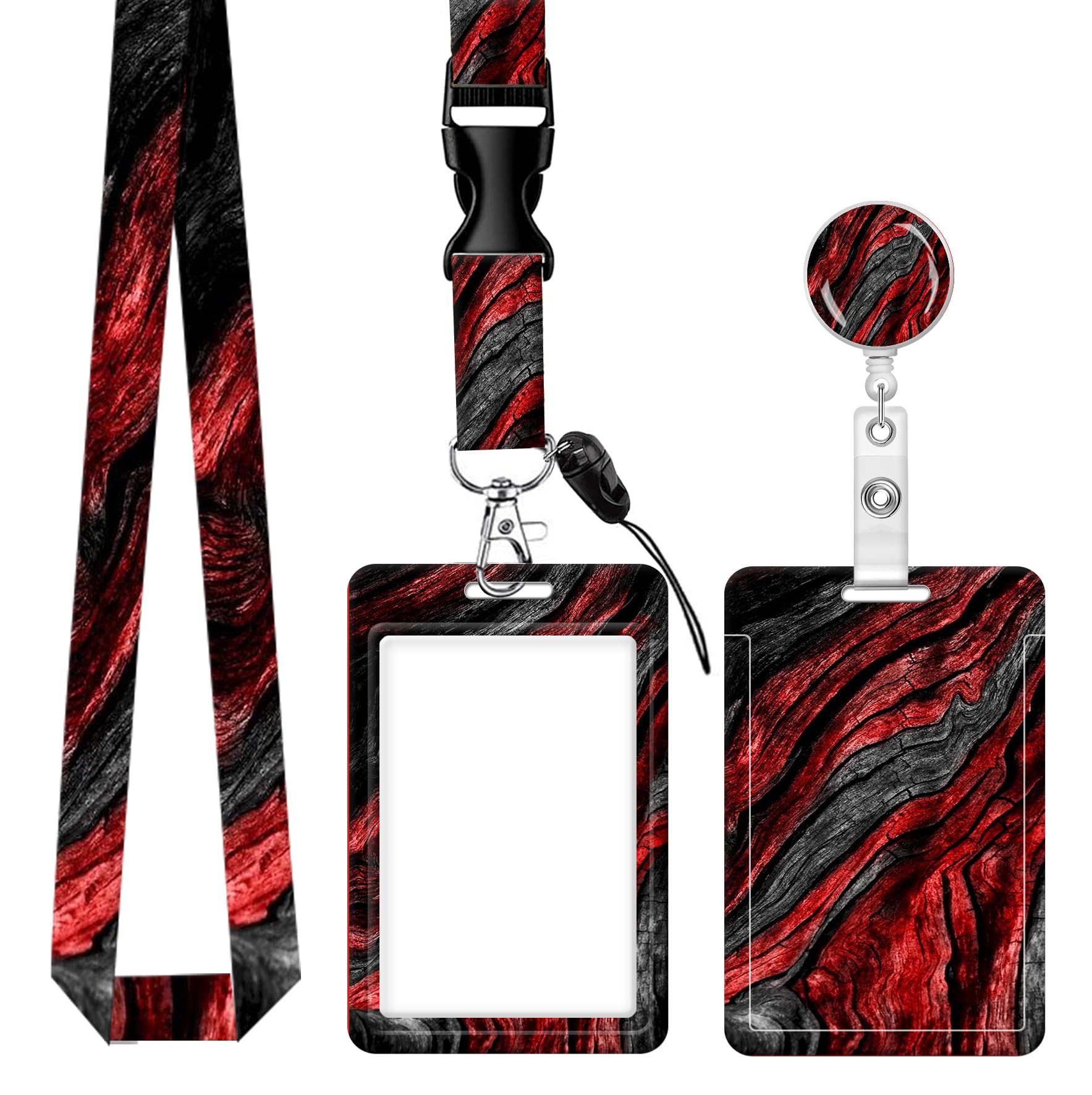 Badge Reels Retractable with Carabiner Reel Clip, ID Name Tag Work Badge Holder Belt Ferrule, Identity ID Badge Holder Cover Case for Office Work