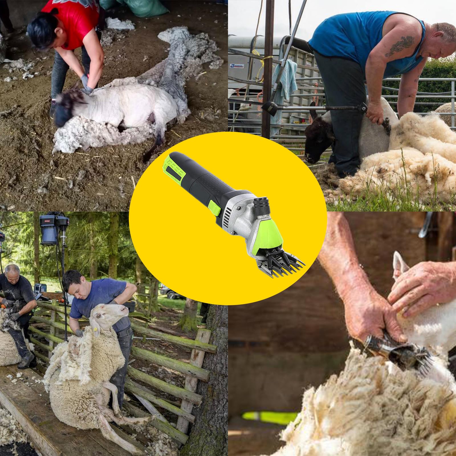 Forbici per Pecore 850w, Tosatrici per Pecore Elettriche Professionali, Kit per Toelettatura del Bestiame da Allevamento A 6 velocità con Lame, Tosatrici per Capre per Carichi Pesanti