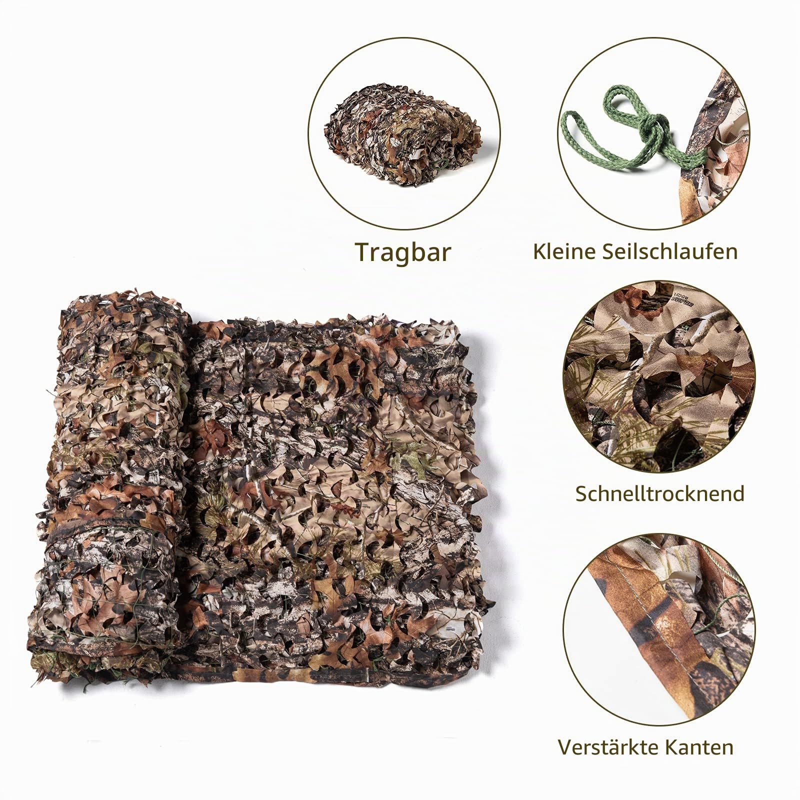 LOOGU Tarnnetz Camouflage Netz Sonnenschutz Verschiedene Größen und Farben Sichtschutz für Garten Freizeit Camping Party Bar Jagd Dekoration…