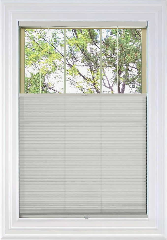 BlindsAvenue Cordless Top Down Bottom Up Cellular Honeycomb Shade, 9/16" Single Cell, Light Filtering, Winter White, Size: 36" W x 48" H