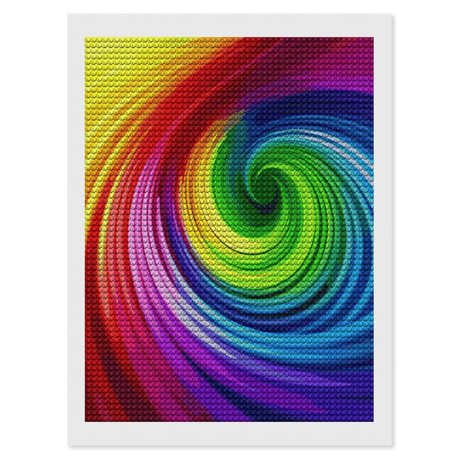 LDGSUPH Rainbow Spiral Diamond Painting Kits for Adults Paint with Diamond Pictures Art DIY Full Drill Diamond Dots Painting Personalized Diamond Photo for Home Wall Decor Gift 12"x16"