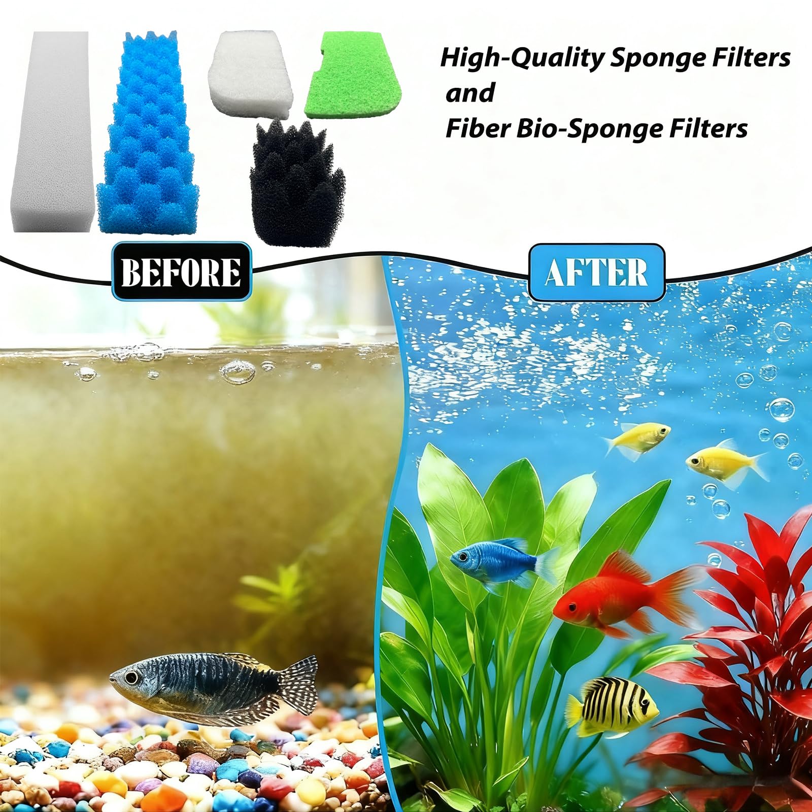 42 paquetes de filtros de cartucho 306/307 compatibles con filtros de acuario Fluval 306/307. Incluye juego de medios de filtro con biofoam, carbón activado y anillos de cerámica. Versión mejorada. (2