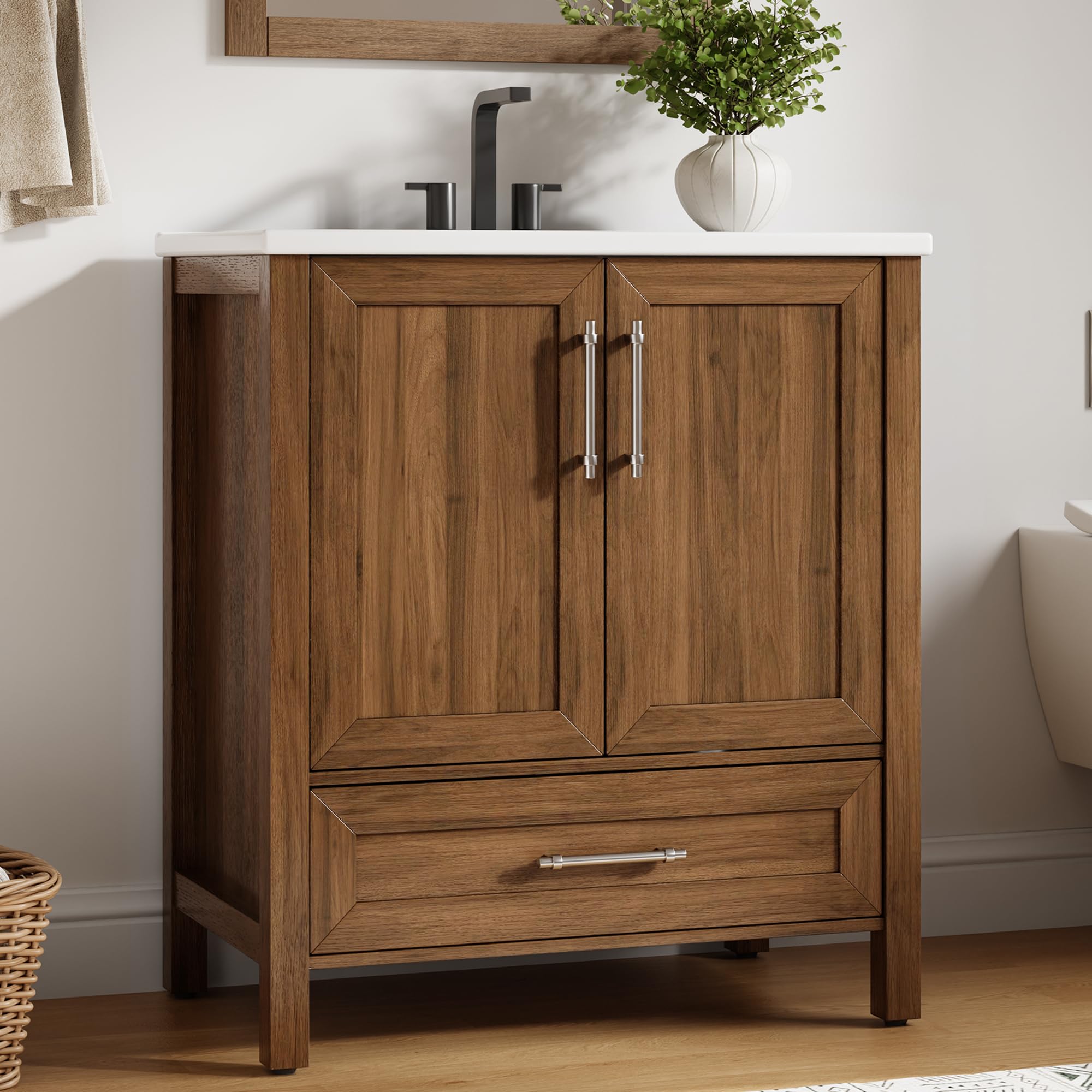 Garvee 30 inch Walnut Freestanding Vanity
