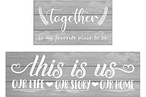 Farmhouse Kitchen Mat Set of 2 Non Slip Rustic Kitchen Rugs