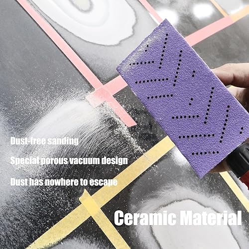 Miniatura 4 de Rollo de hoja abrasiva para lija automotriz, papel de lija multiagujero, 2-34 x 13.2 yardas, papel de lija rectangular desgarrado a mano, rollo de