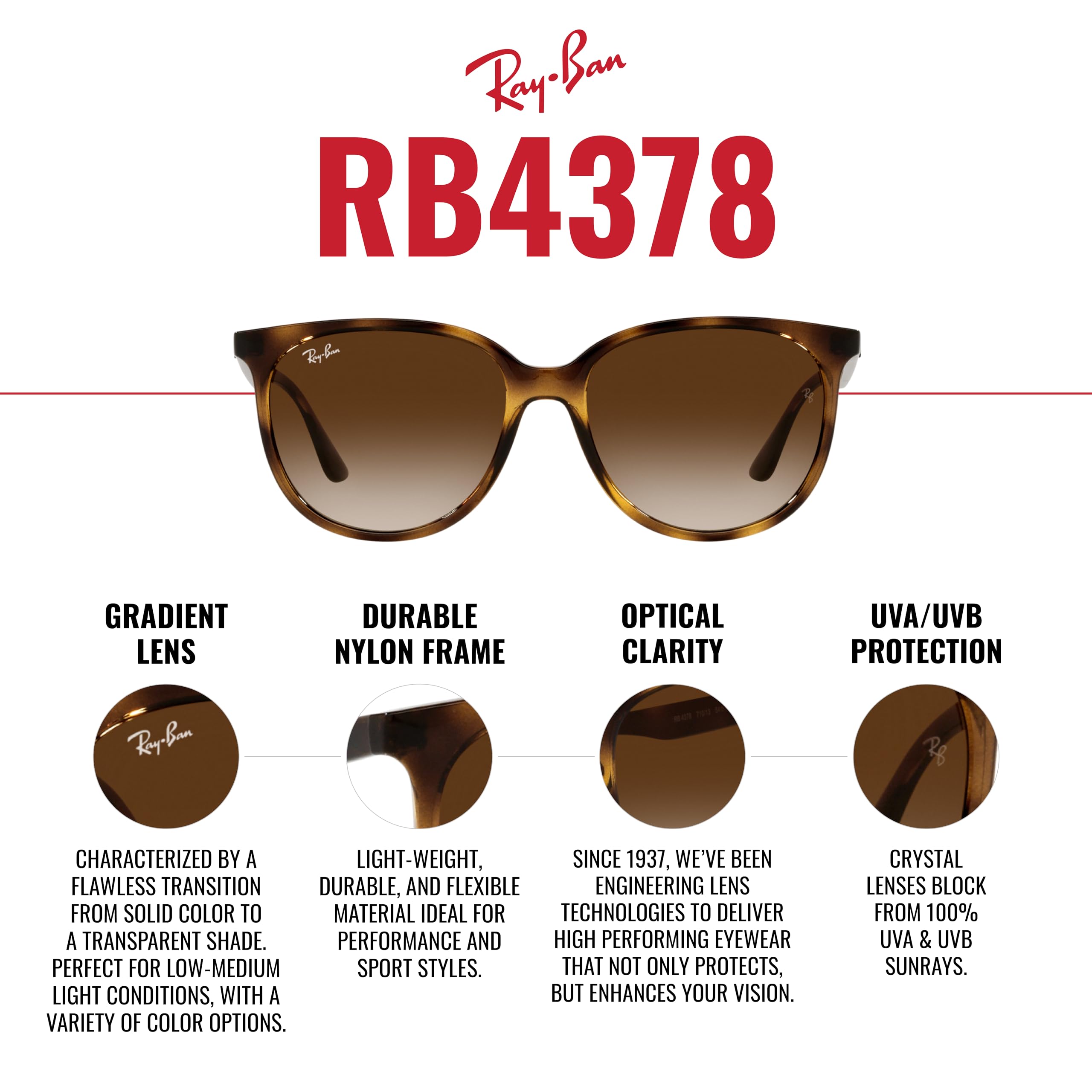 Ray-Ban Unisex 0rb4378 Sonnenbrille (1er Pack)