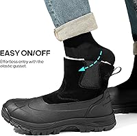 Vista 3 de NORTIV 8 Botas de nieve de invierno para hombre, impermeables, aisladas, sin cordones
