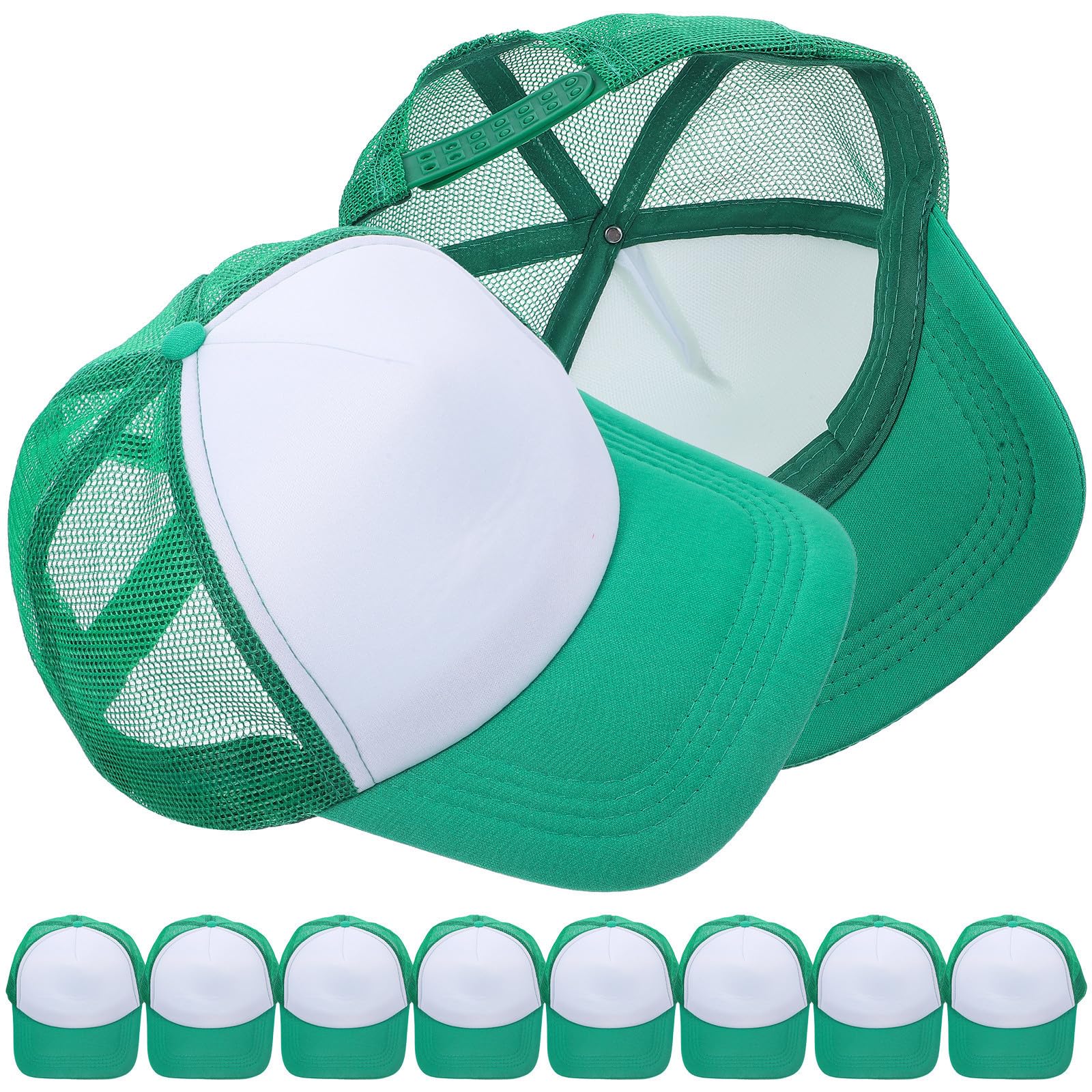 10 Pezzi Berretto da Baseball in Rete per Sublimazione, Cappello Leggero in Poliestere Stampa a Trasferimento Termico, Design Semplice per Picnic e Uso Quotidiano