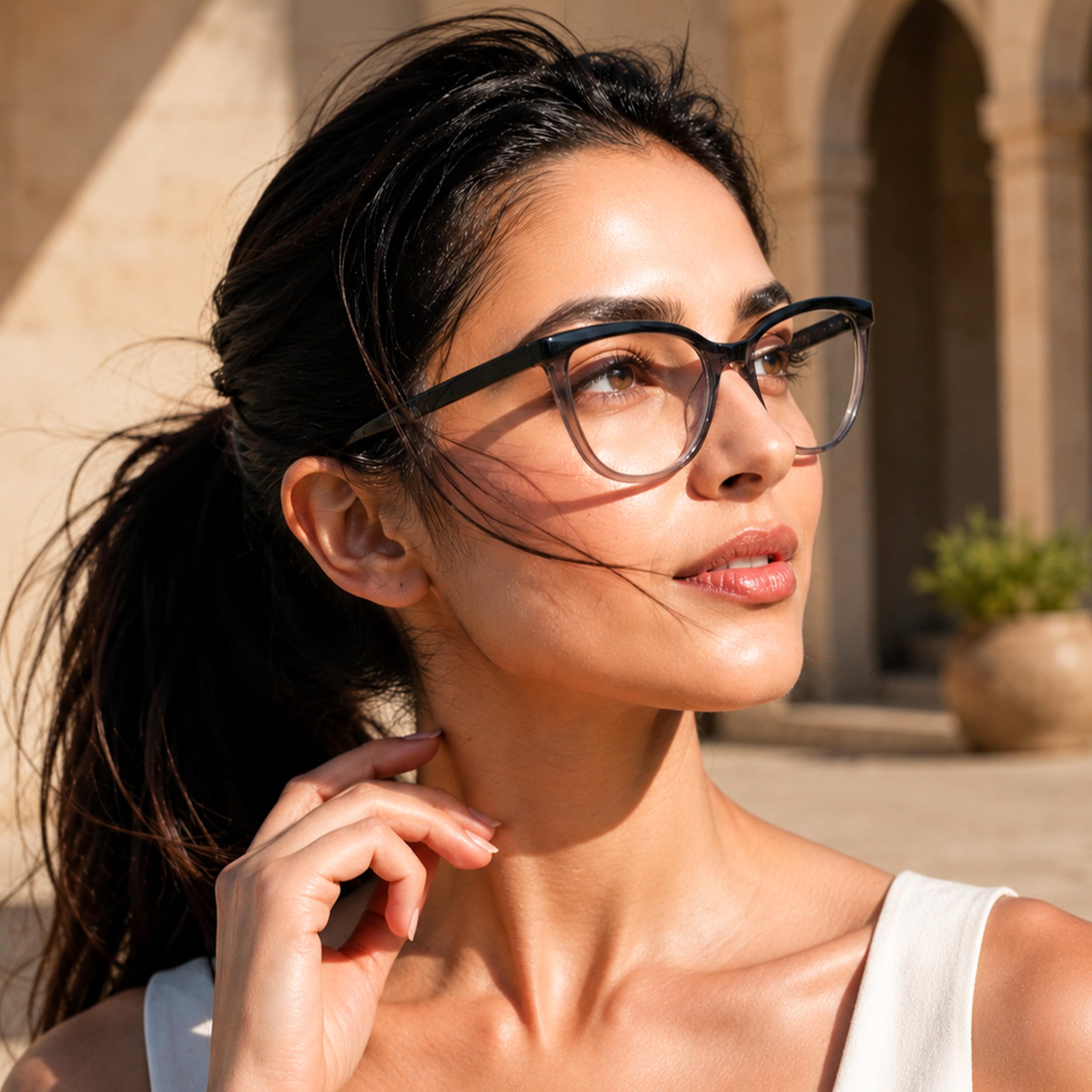 PERKEY Occhiali da vista per computer da donna con blocco della luce blu Cat Eye