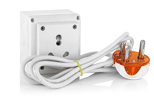 16A Only Socket Extension Board with Long Wire 1 Anchor Socket 15/16 Amp (White) AC, Refrigerator, Washing Machine, Vacuum Cleaner, Microwave (1.0 SQ MM (for Load Upto 1000 WATT), 6M)